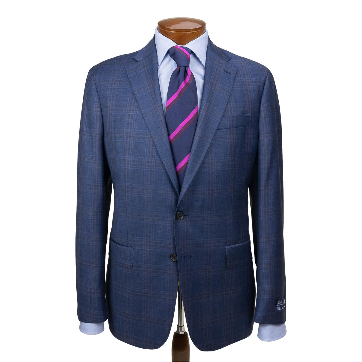 Blue Plaid Super 130