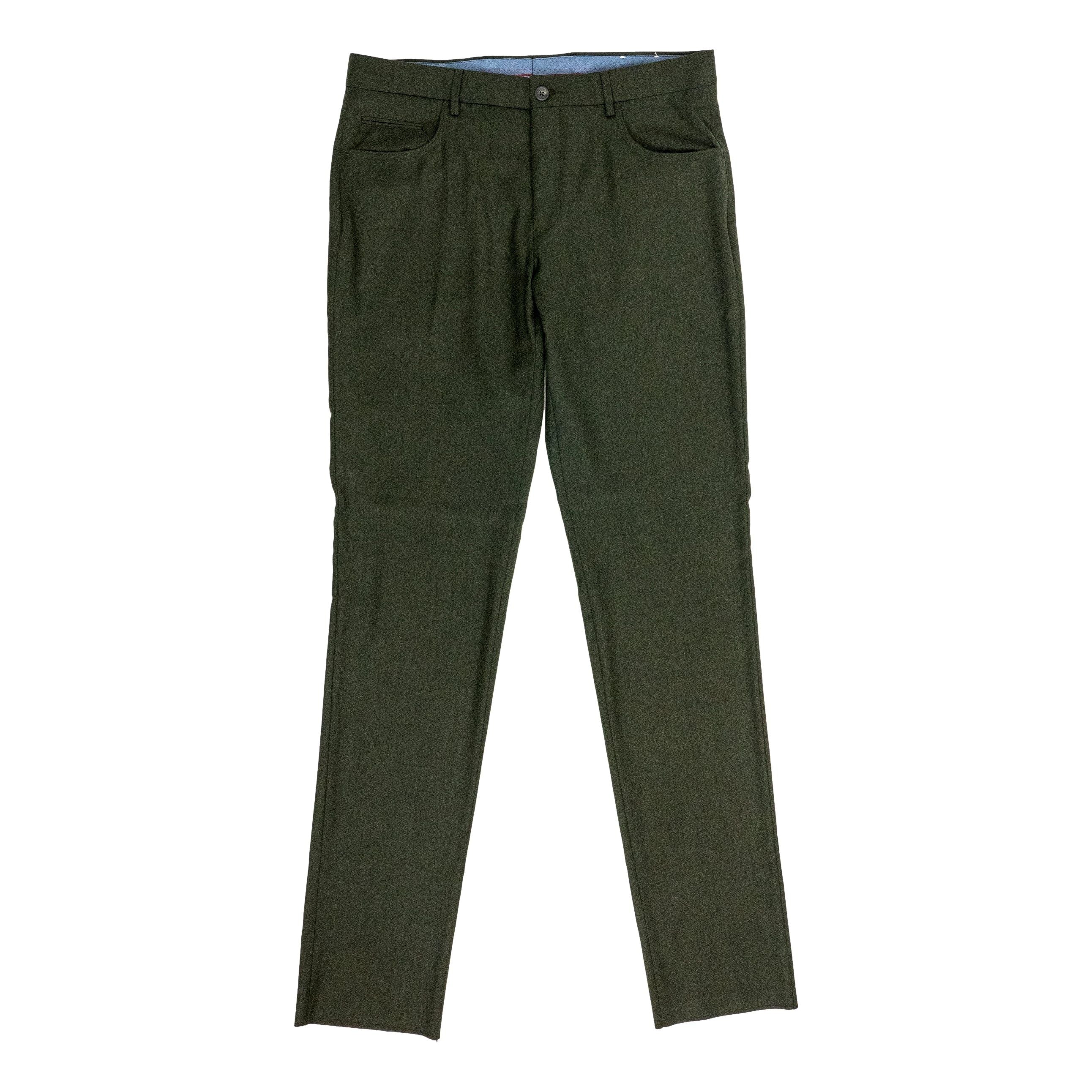 Wool Cashmere Blend Flannel 5-Pocket Trouser