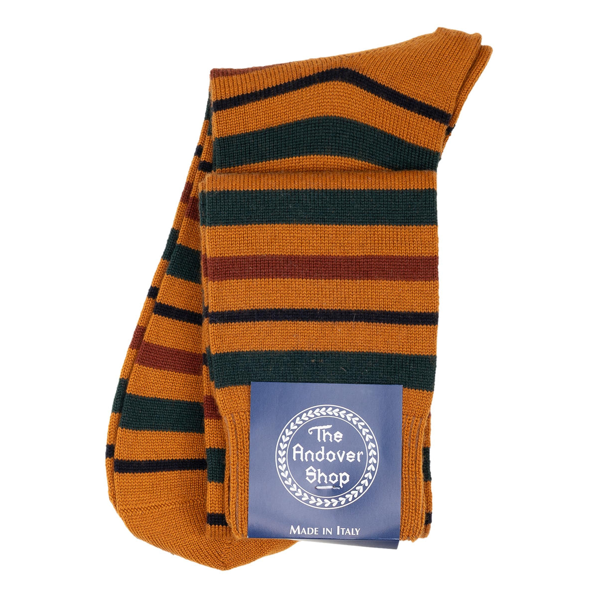 Over the Calf Multi Stripe Wool Dress Socks