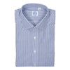 Large Blue Railroad Stripe Spread Collar Dress Shirt
