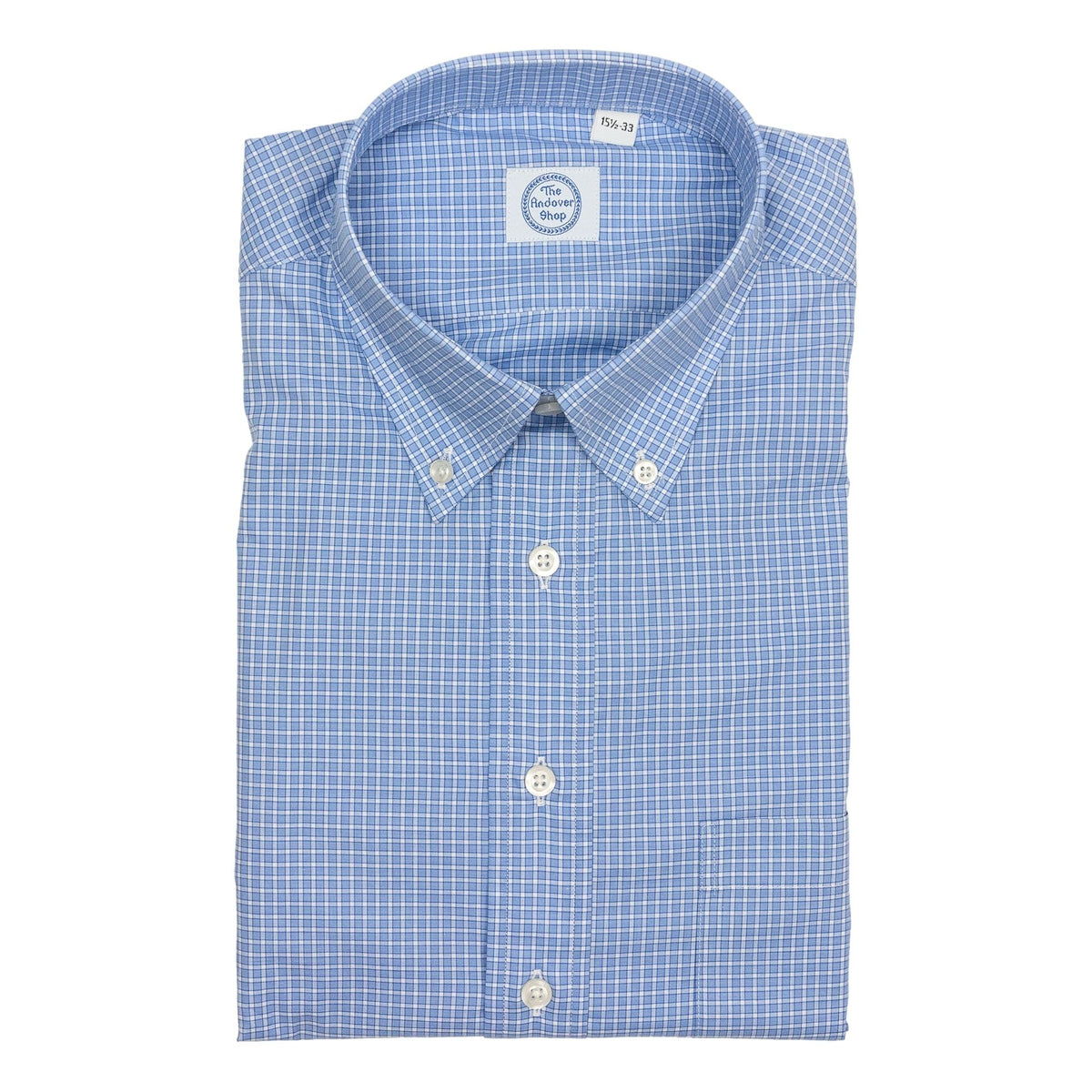 Blue and White Check Button Down Dress Shirt – The Andover Shop