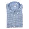 Blue, Navy, and White Check Button Down Dress Shirt
