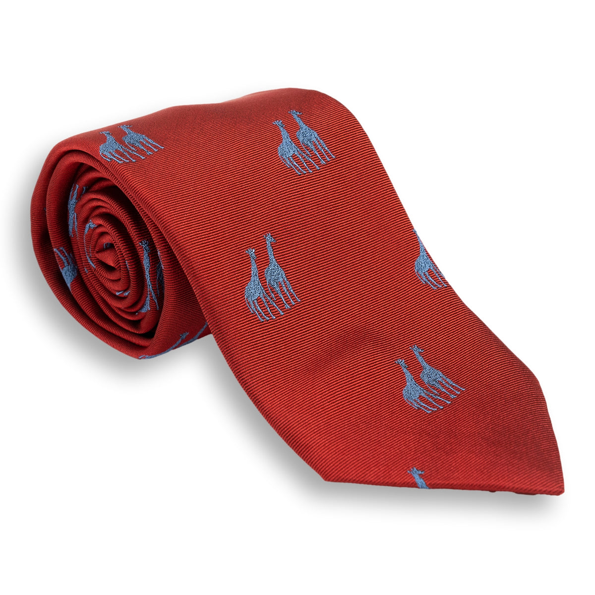 Gold Silk Tie with Blue Giraffes | Finest Men's Ties | The Andover Shop