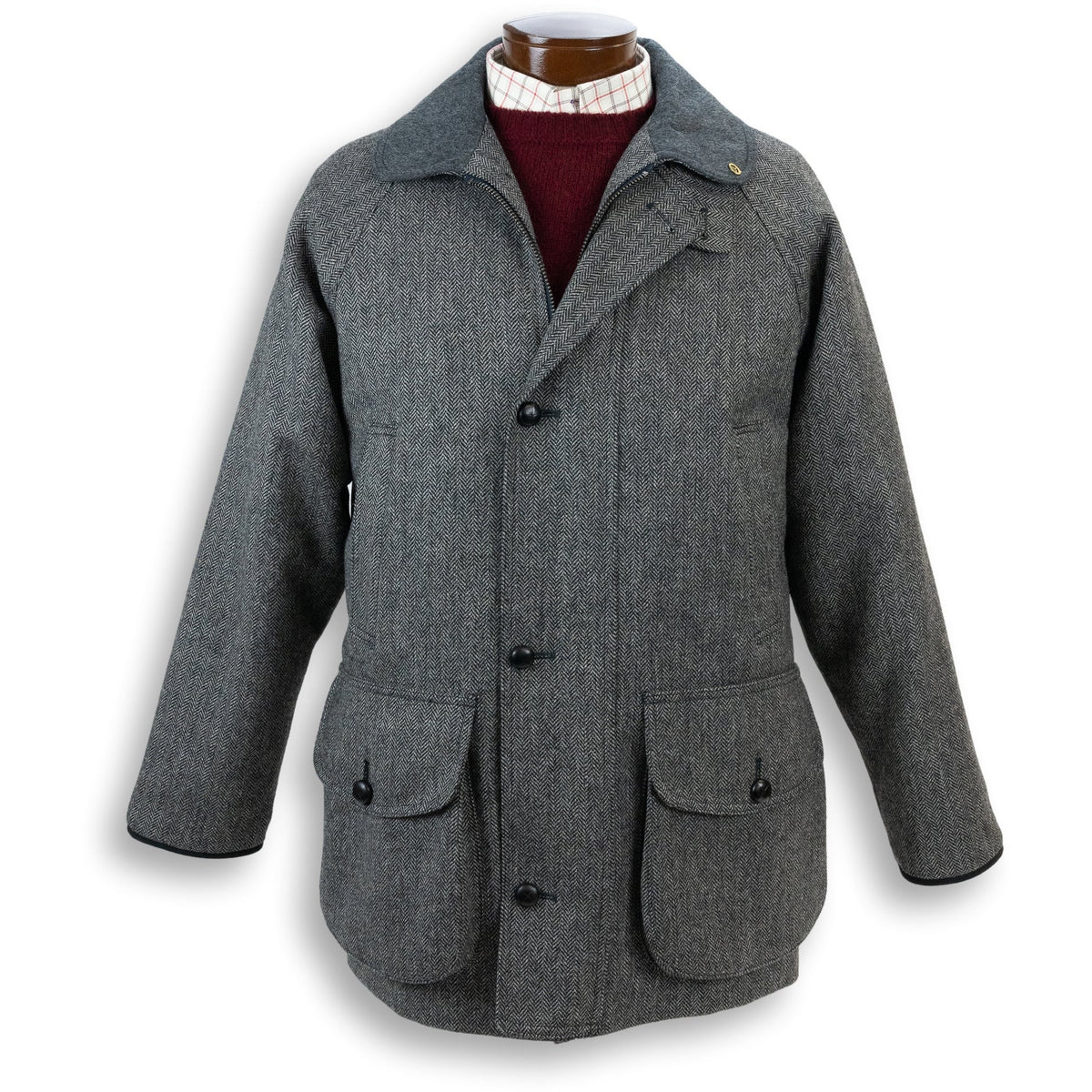 Chrysalis Chiltern Grey Herringbone Tweed Field Coat – The Andover 