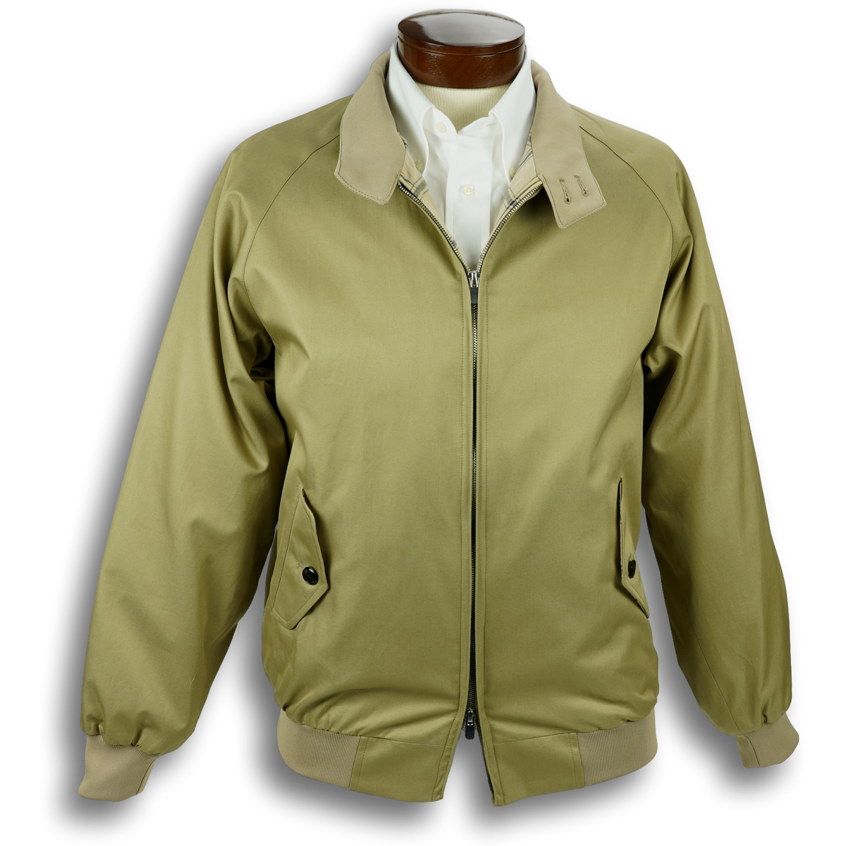 【オシャレ‼️】baracuta ベージュナイロンジャケット チェック裏地 オシャレ‼️】baracuta ベージュナイロンジャケット チェック裏地