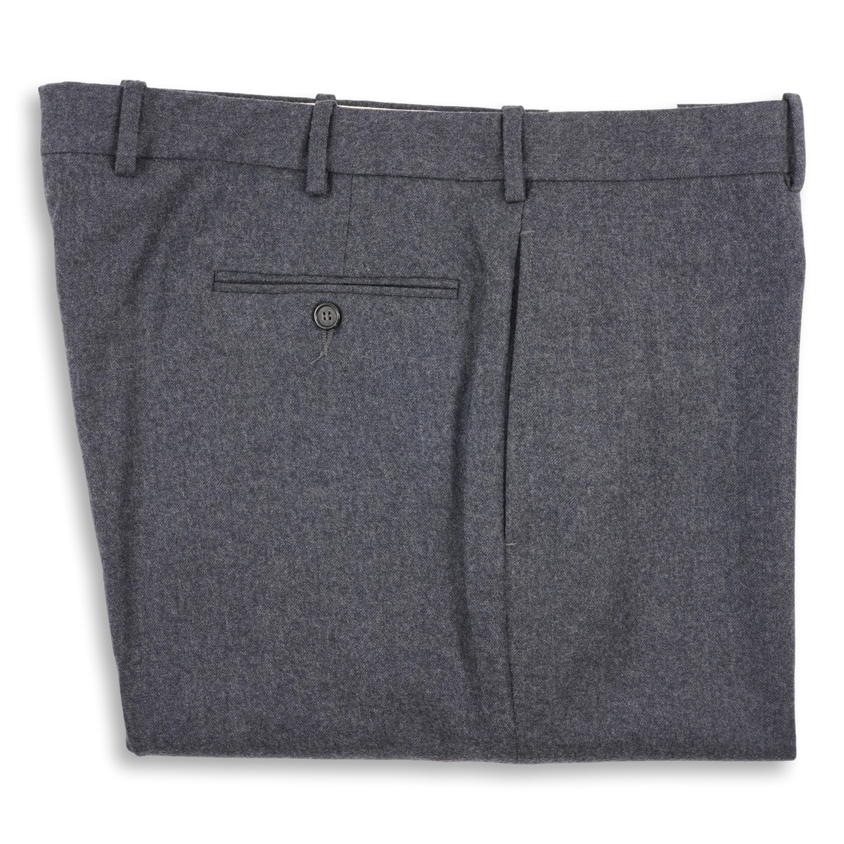 Slate Blue Flannel Plain Front Trousers – The Andover Shop