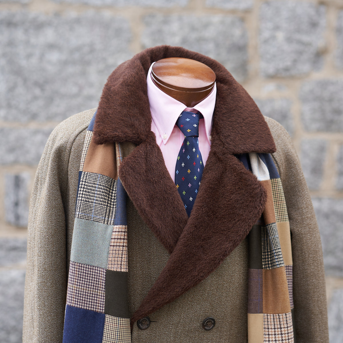 Chrysalis Keeper Tweed Double-breasted Storm Coat with Full Alpaca 