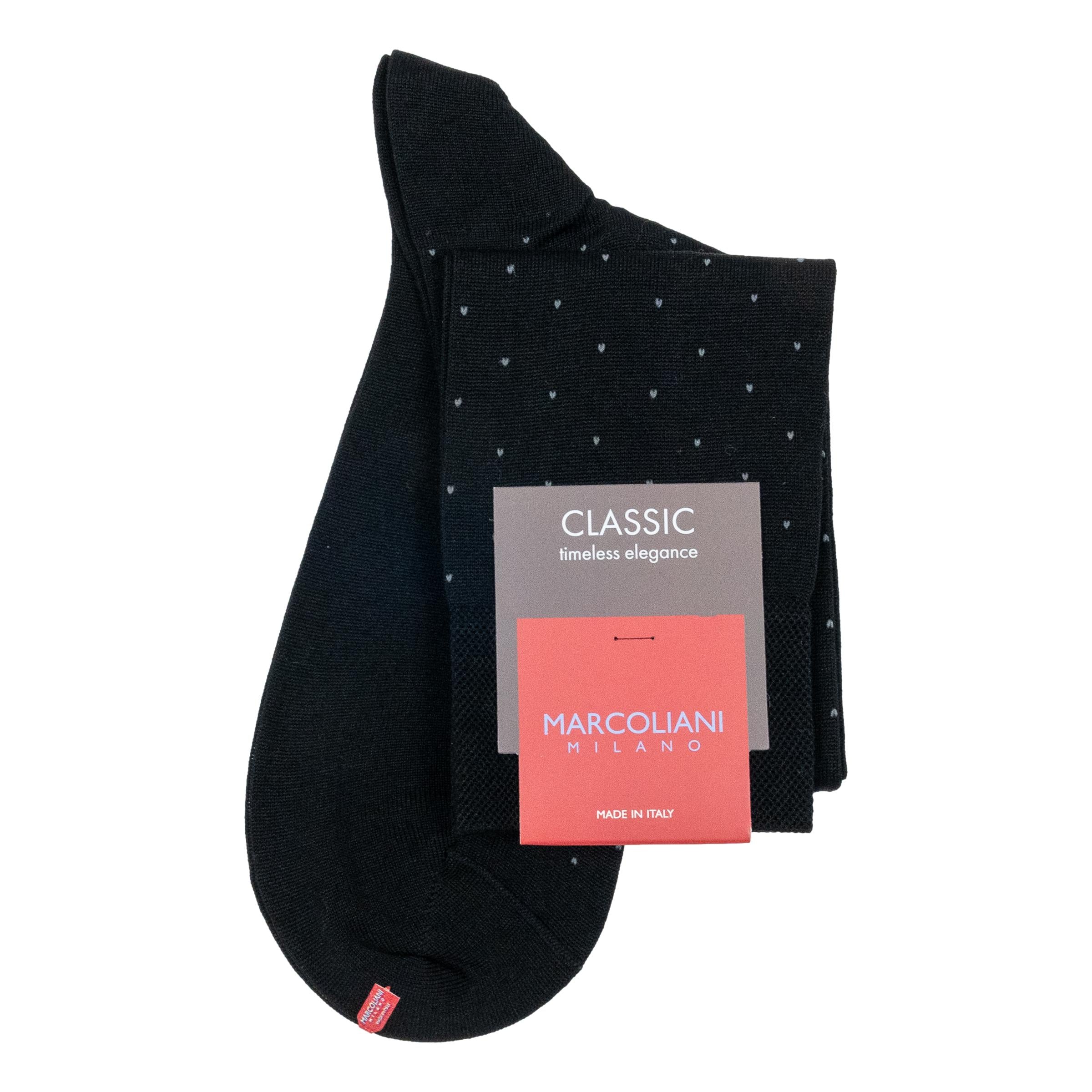Pima Cotton Pin Dot Over-the-Calf Dress Socks