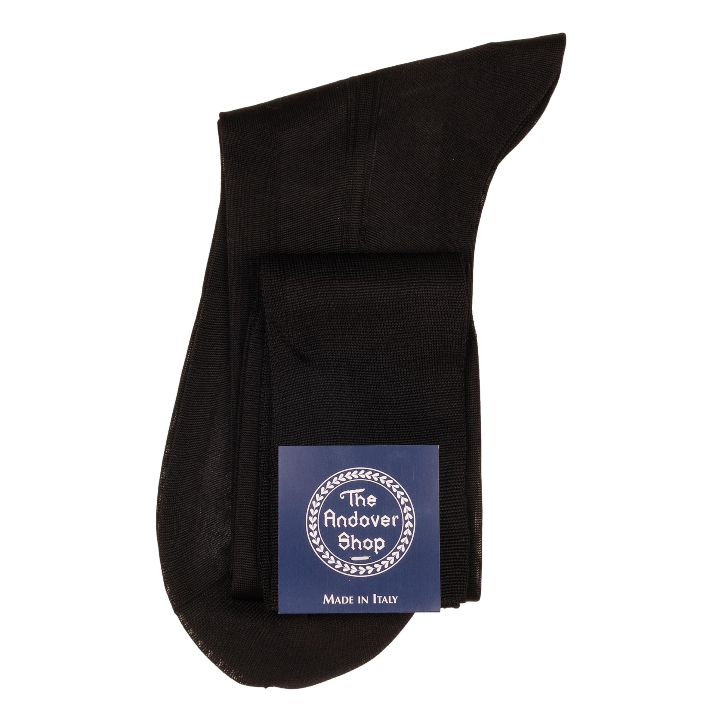 black silk dress socks Tuxedo Over the Calf Silk Sock