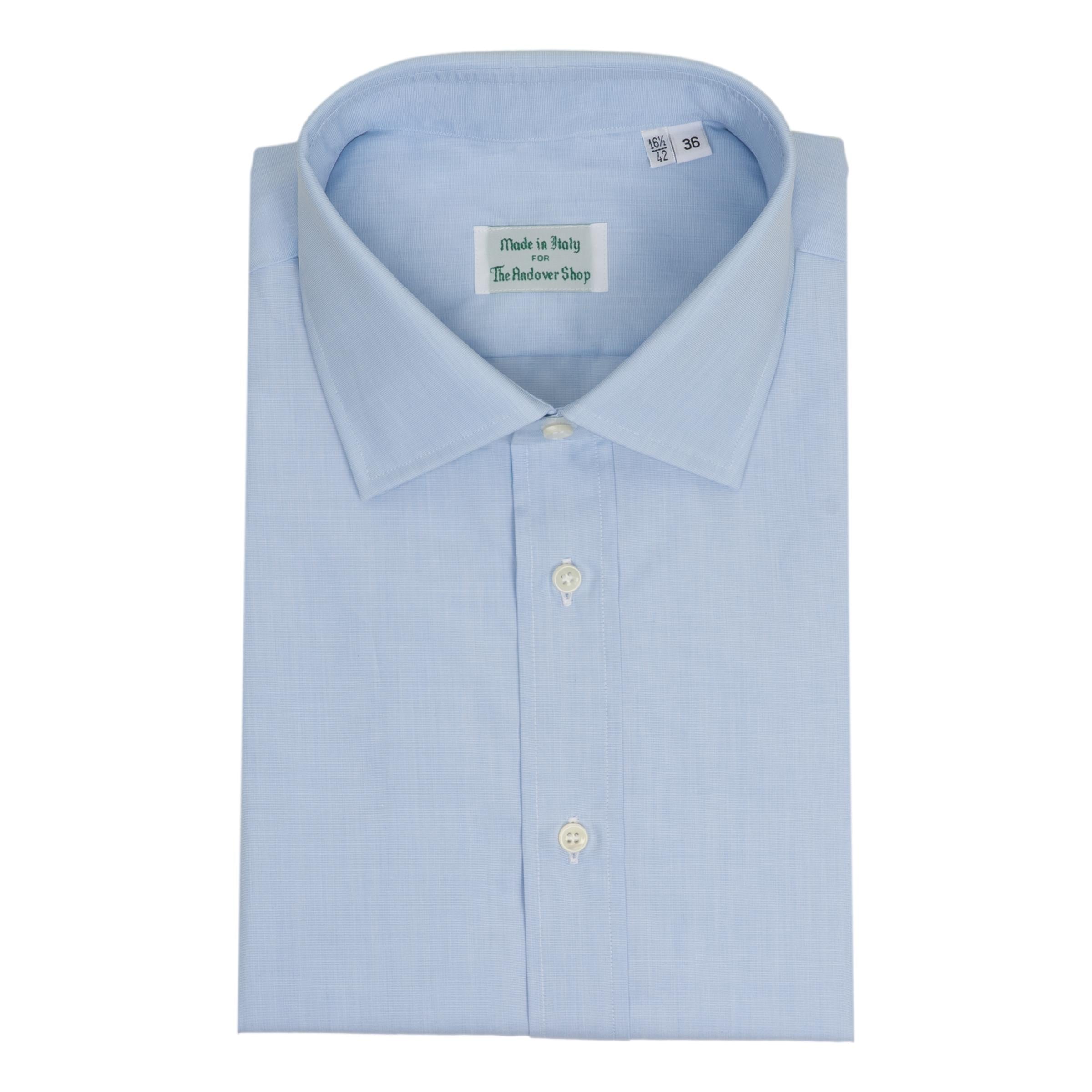 Blue End on End Italian Made Trim Fit Dress Shirt