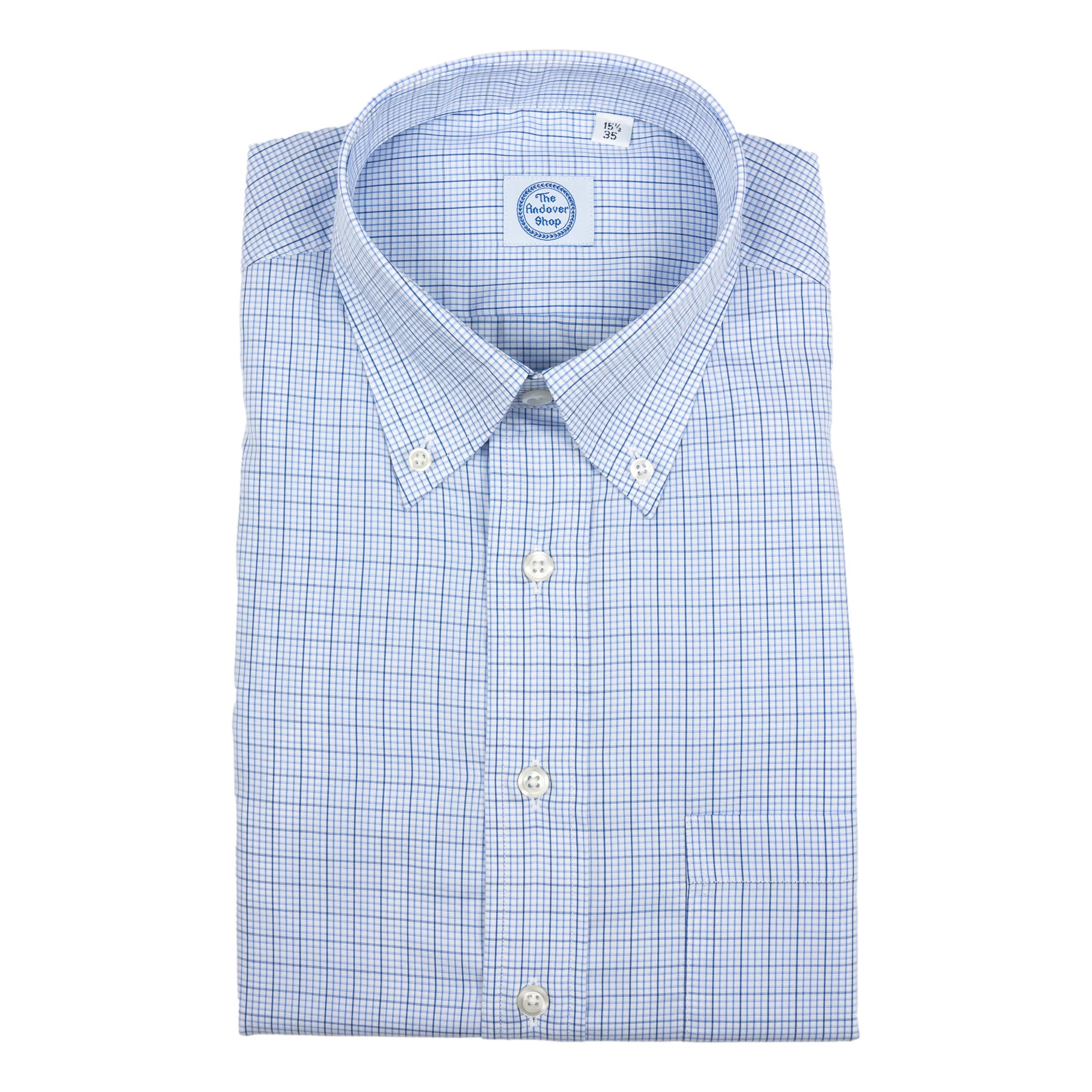 Blue Fine Check Button Down Dress Shirt – The Andover Shop