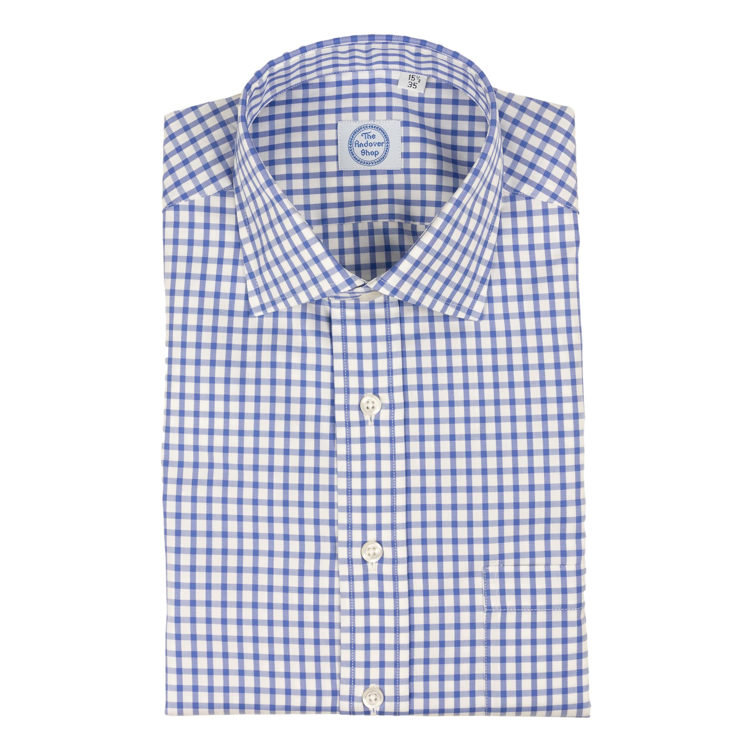 blue white checkered dress shirt White and blue checkered dress shirt