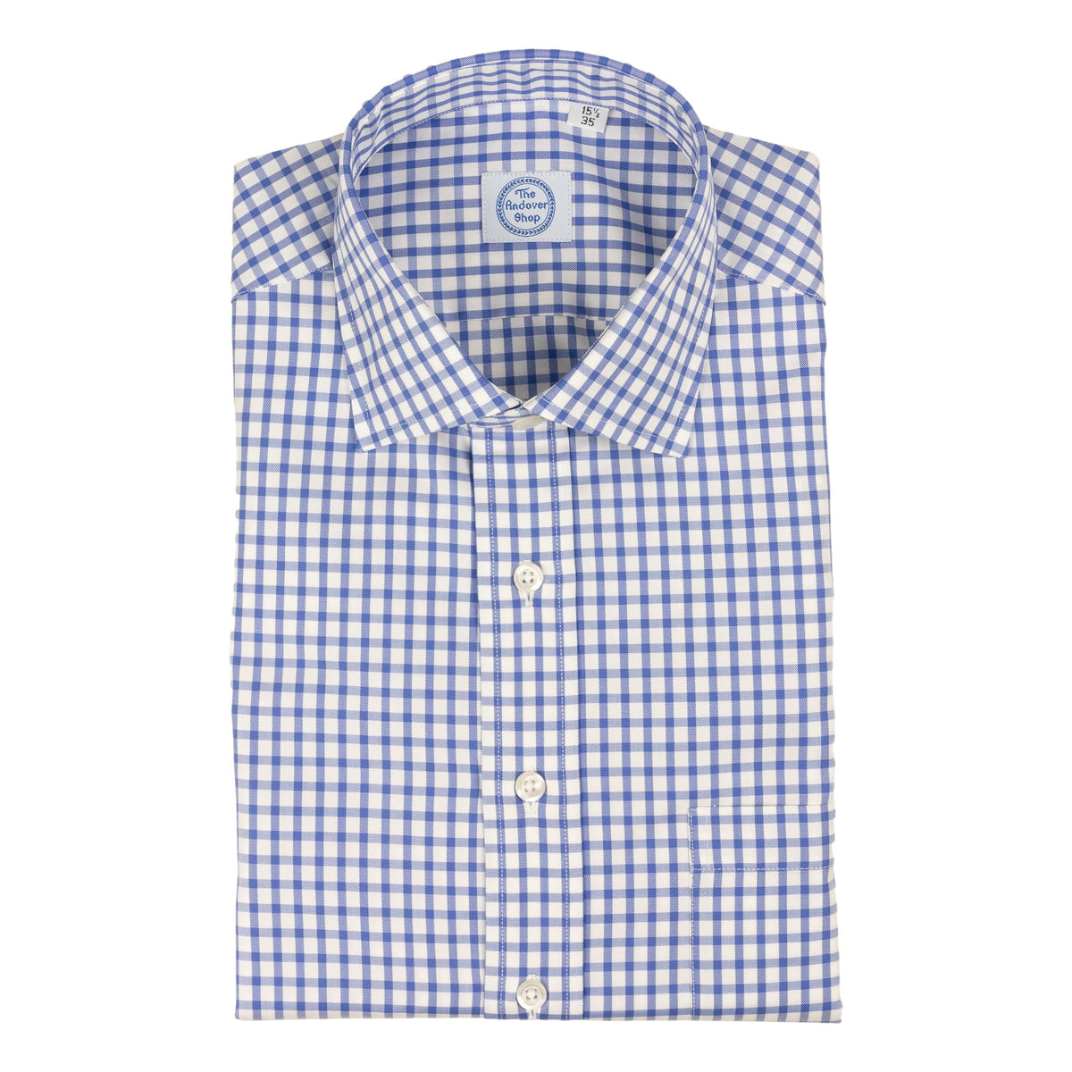 blue white checkered dress shirt Gingham Check Spread Collar – The Andover Shop White gingham shirt