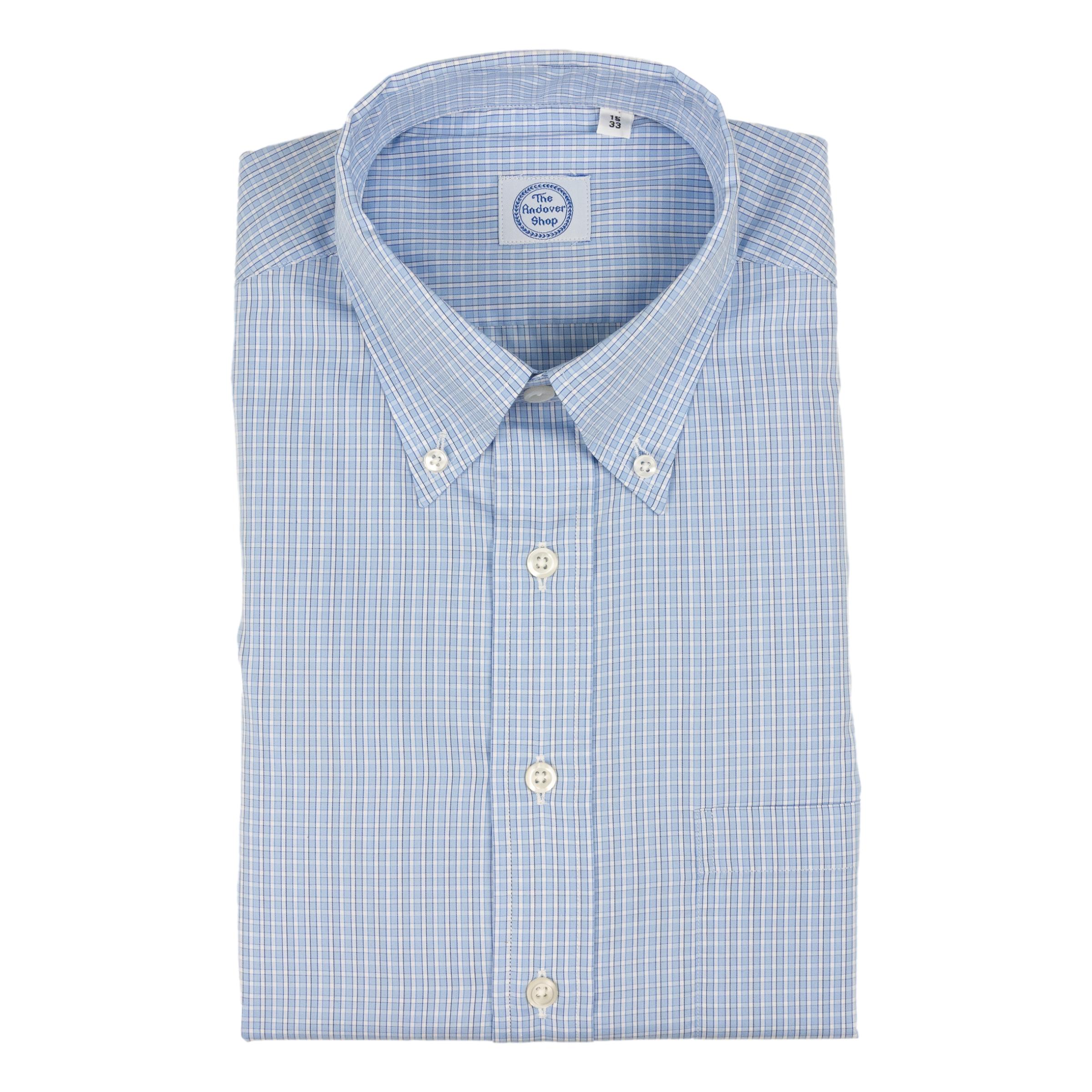 white and blue checkered dress shirt Apex Performance Dress Shirt Oxford Button Down Collar Light Blue Gingham 2XL / Light Blue Gingham