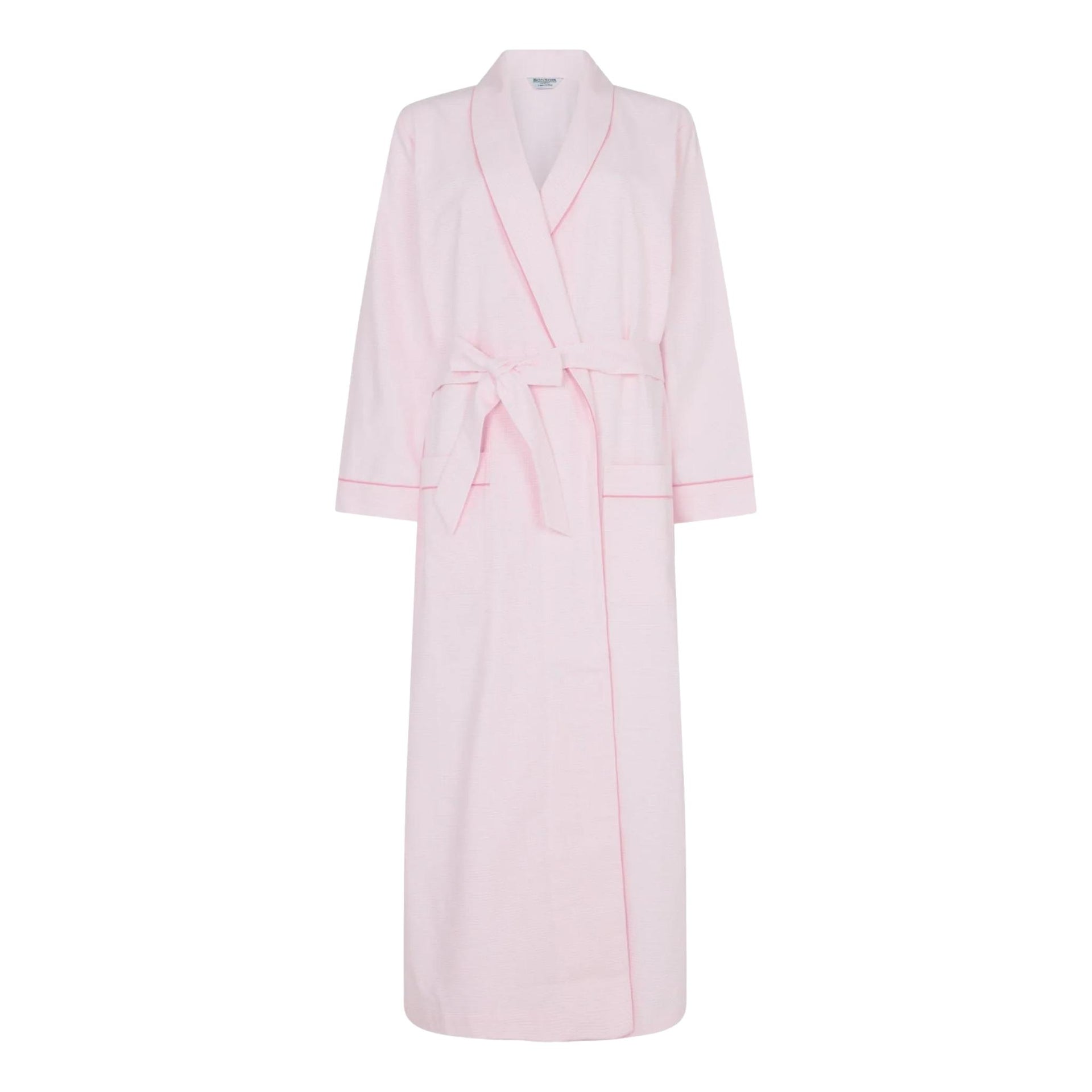 Brushed Cotton Flannel Dressing Gown | Bonsoir of London | The Andover Shop Brushed Cotton Flannel Dressing Gown | Bonsoir of London | The Andover Shop
