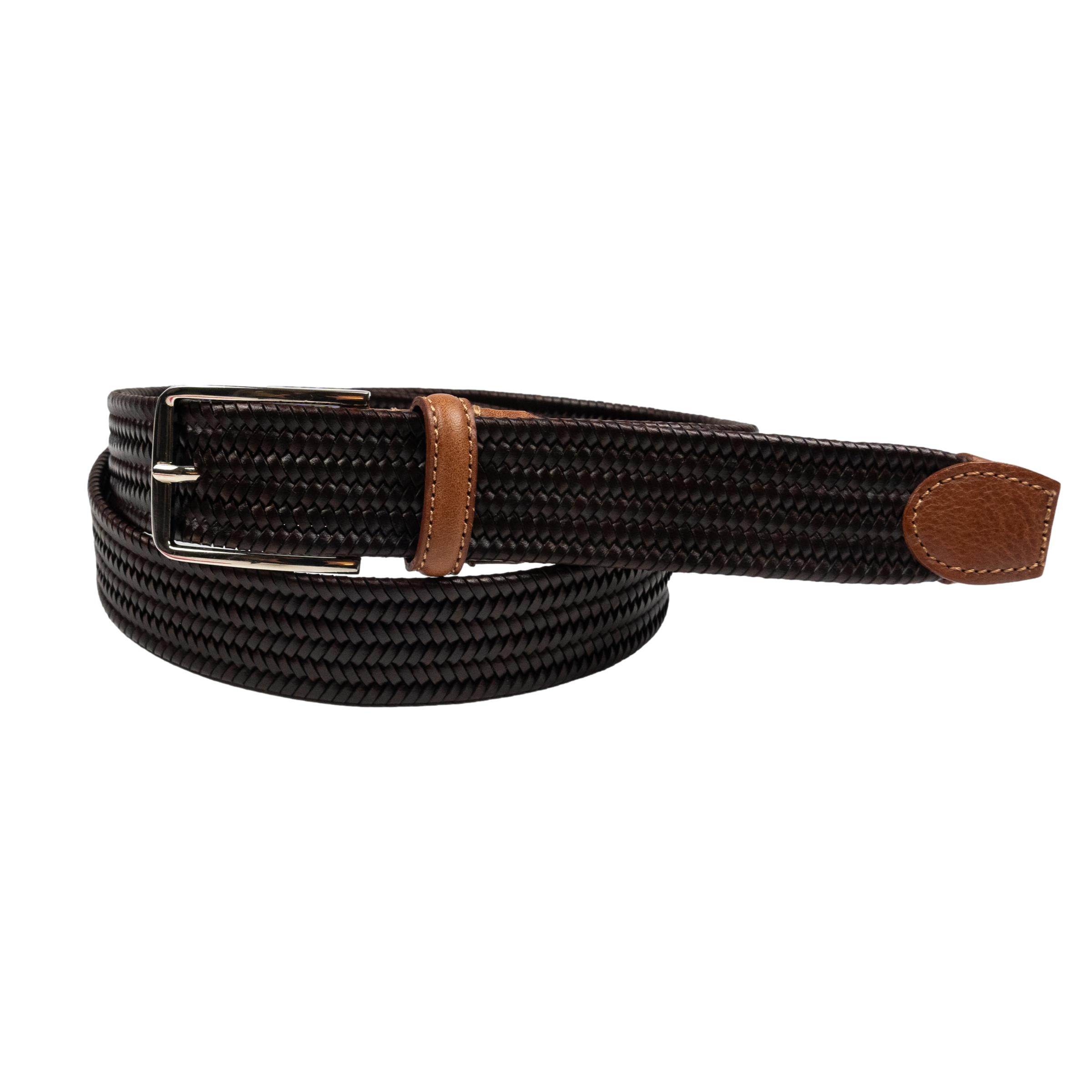 Braided Leather Stretch Belt