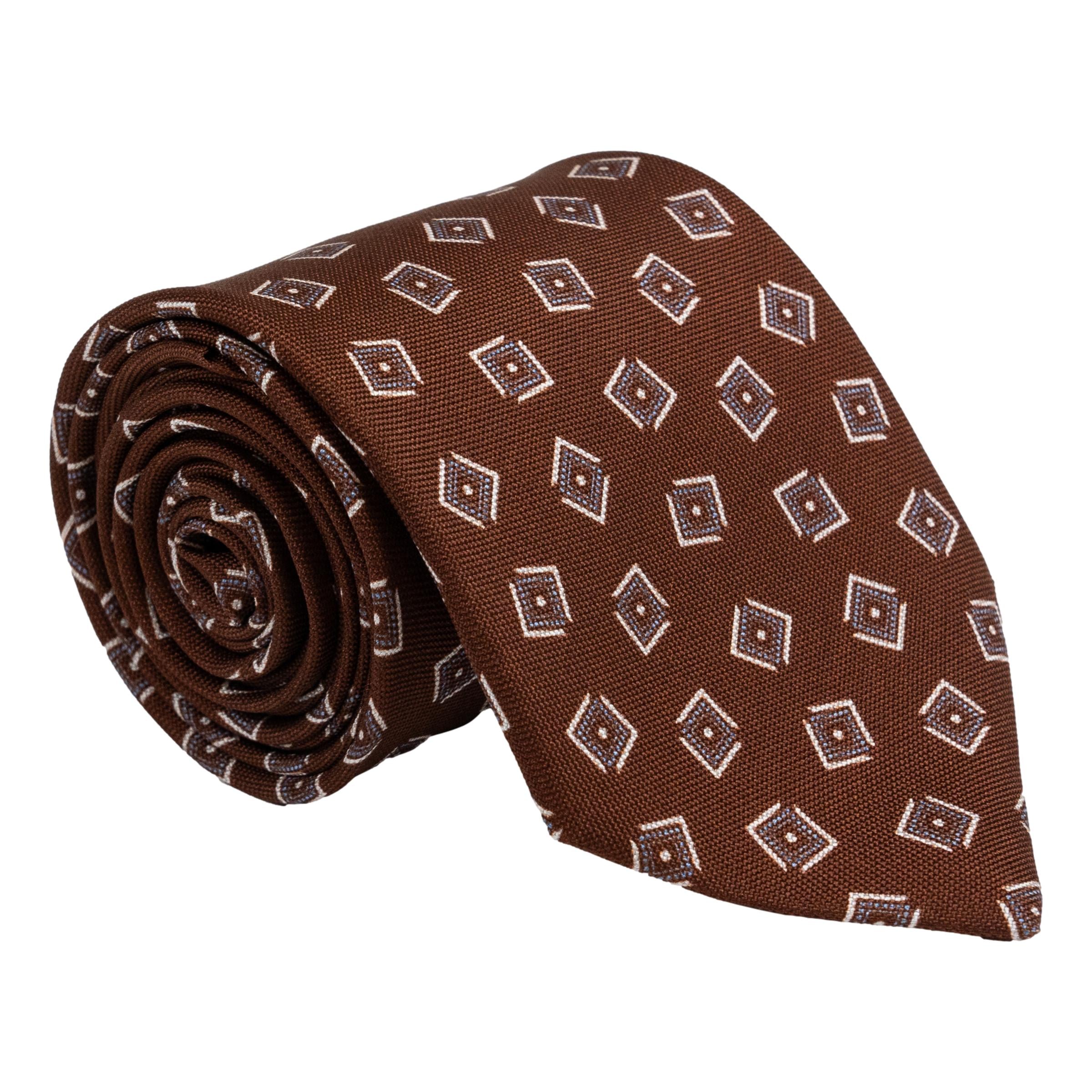 Abstract Square Motif Silk Tie