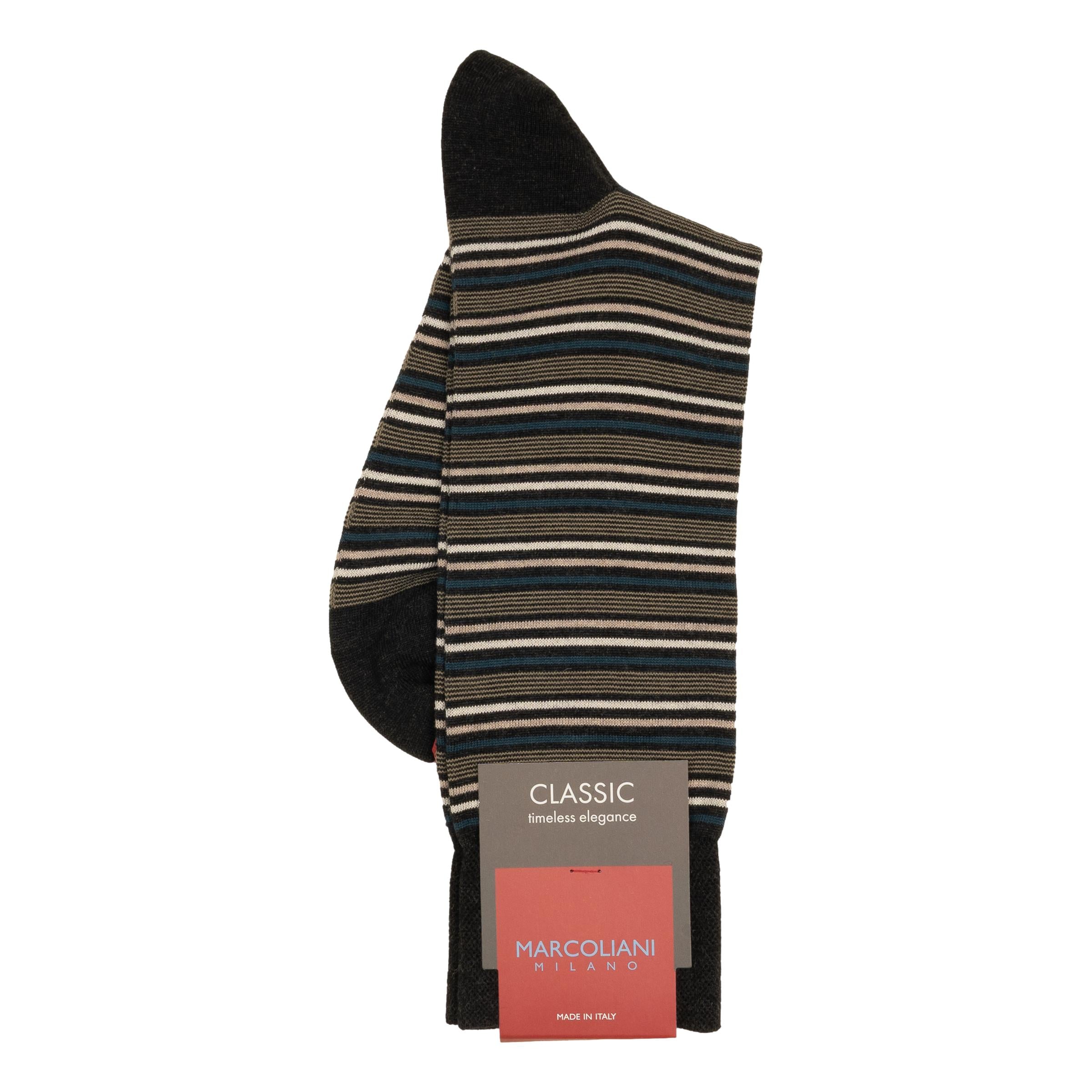 Pima Cotton Torino Stripe Mid-Calf Dress Socks – The Andover Shop