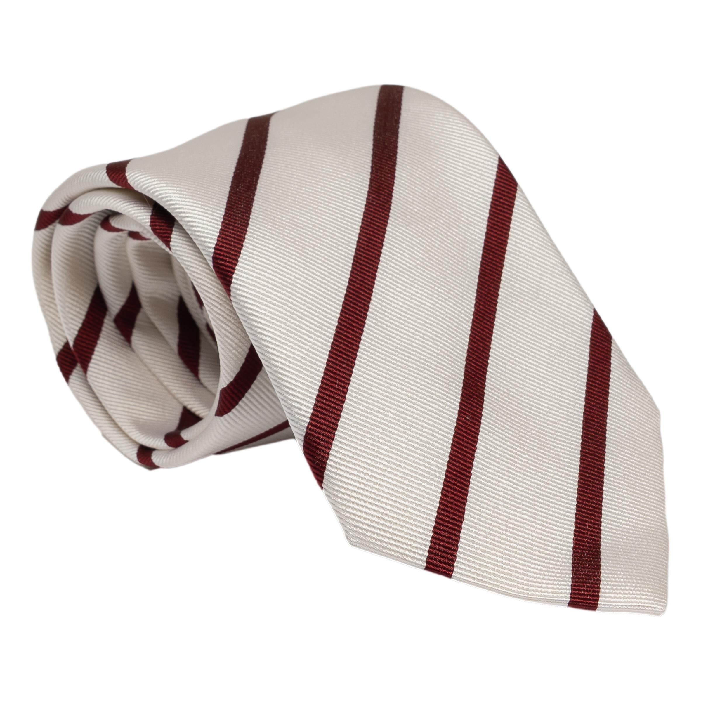 White Ground Repp Stripe Silk Tie | Finest Men's Ties | The