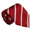 Crimson and White Reppe Stripe Silk Tie