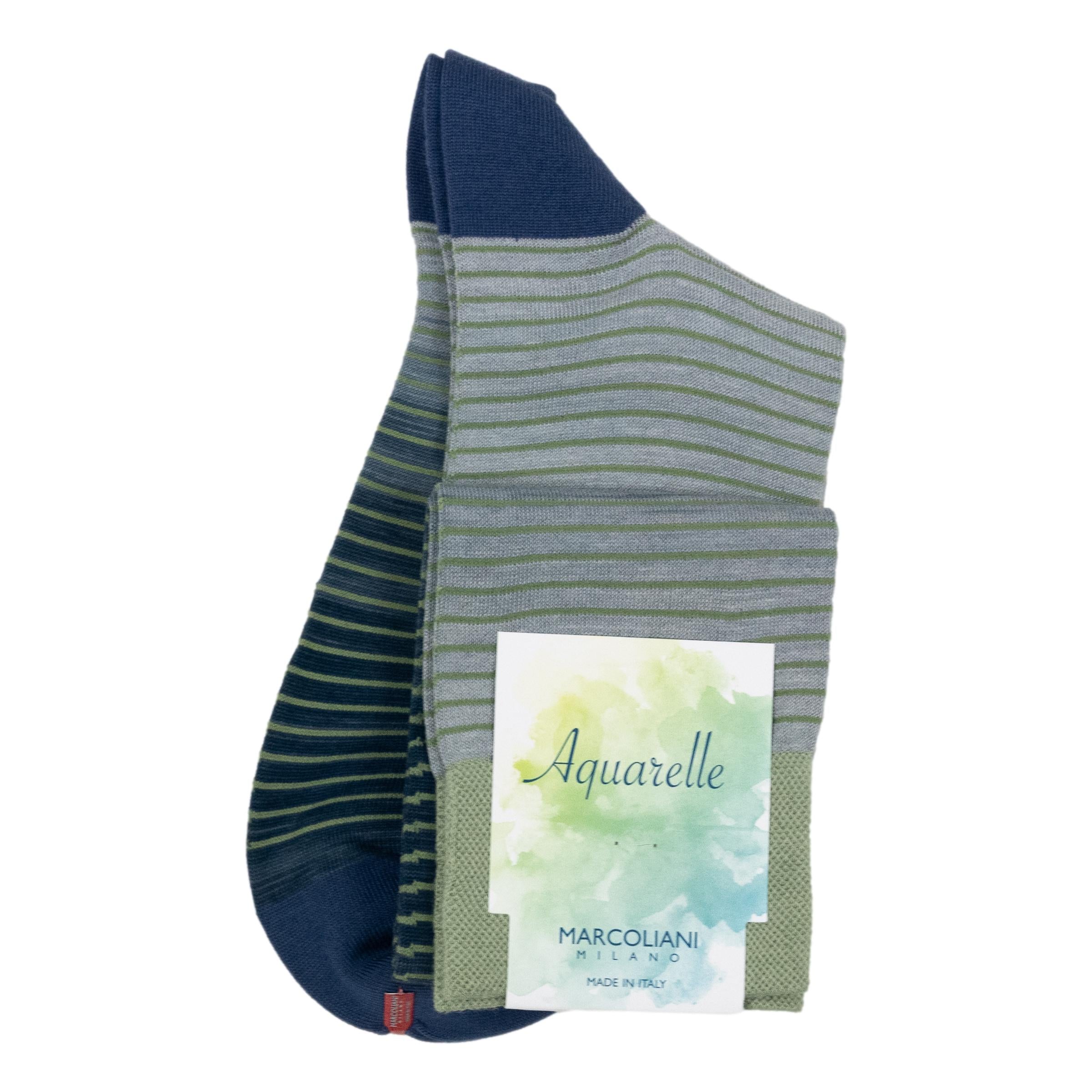 Aquarelle Shaded Stripes Over-the-Calf Dress Socks