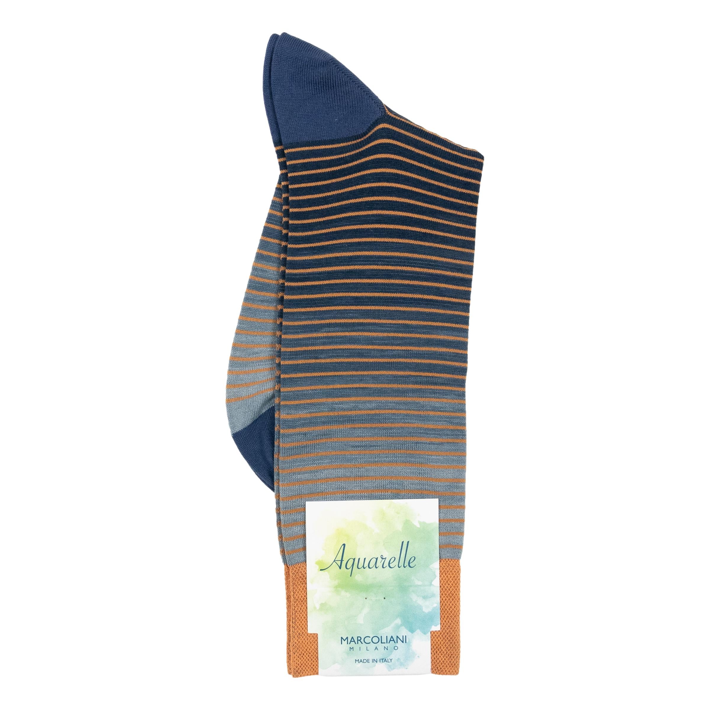 Aquarelle Shaded Stripes Mid-Calf Dress Socks
