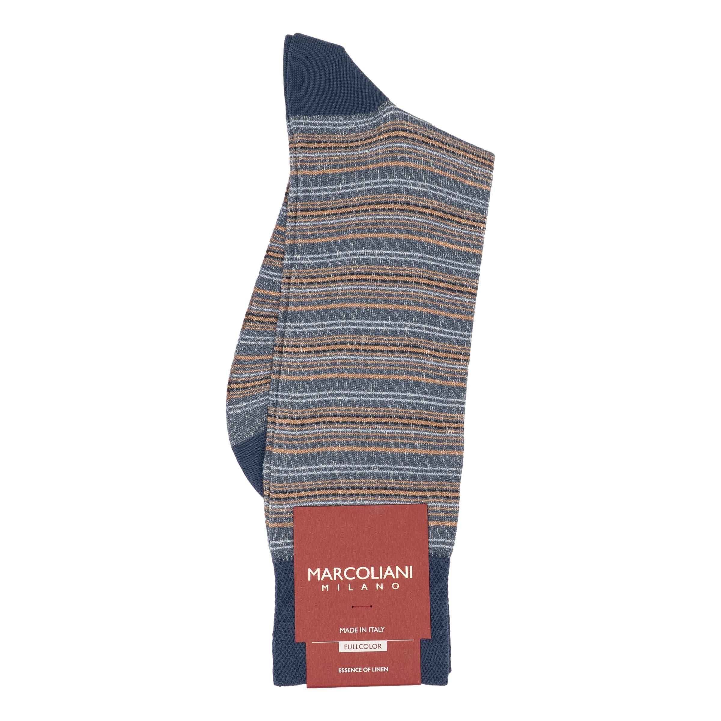 T-Shirt Stripe Linen Cotton Blend Mid-Calf Dress Socks The Andover Shop T-Shirt Stripe Linen Cotton Blend Mid-Calf Dress Socks The Andover Shop