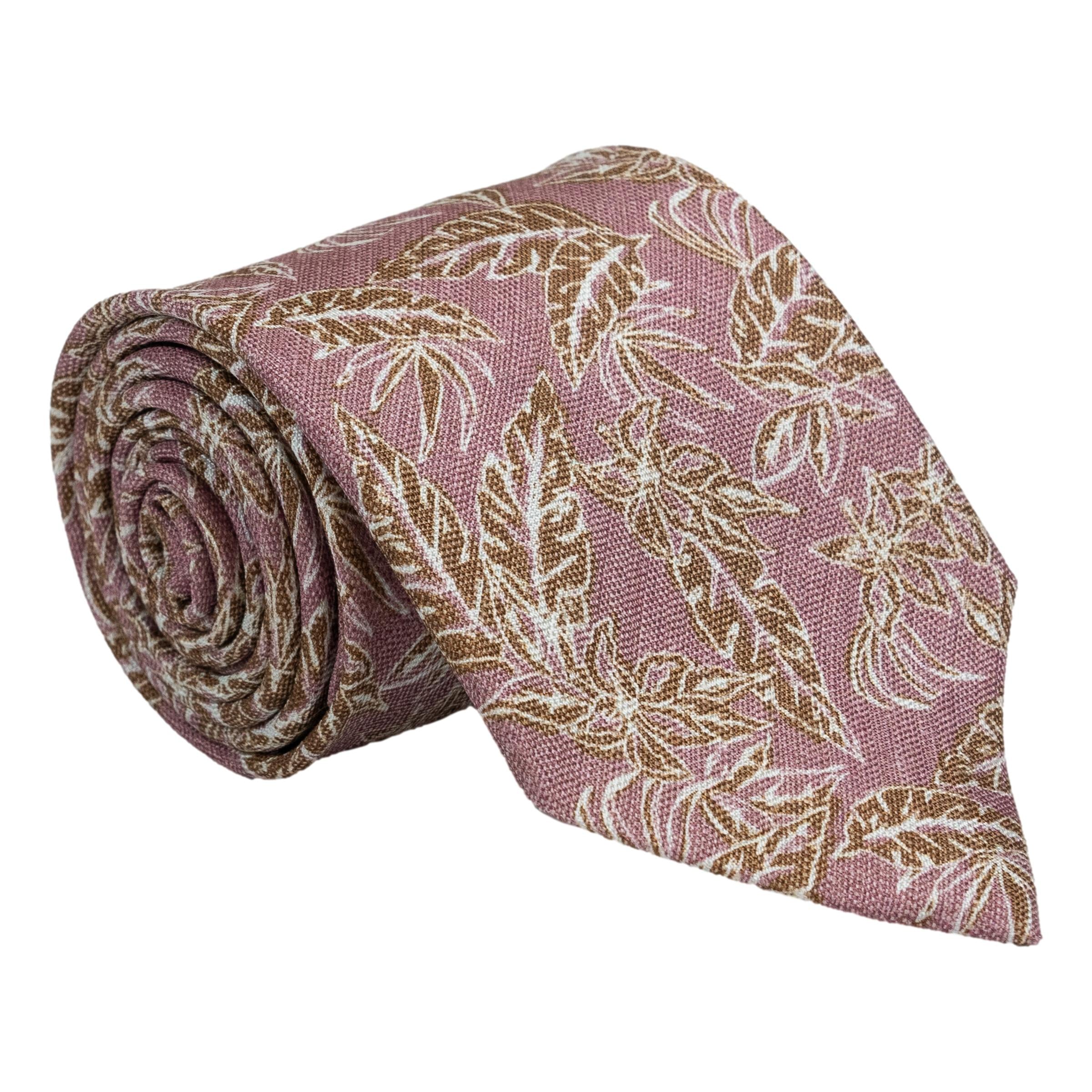 Rock Rose Flower Pattern Silk Tie