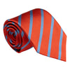 Ember and Light Blue Reppe Stripe Silk Tie