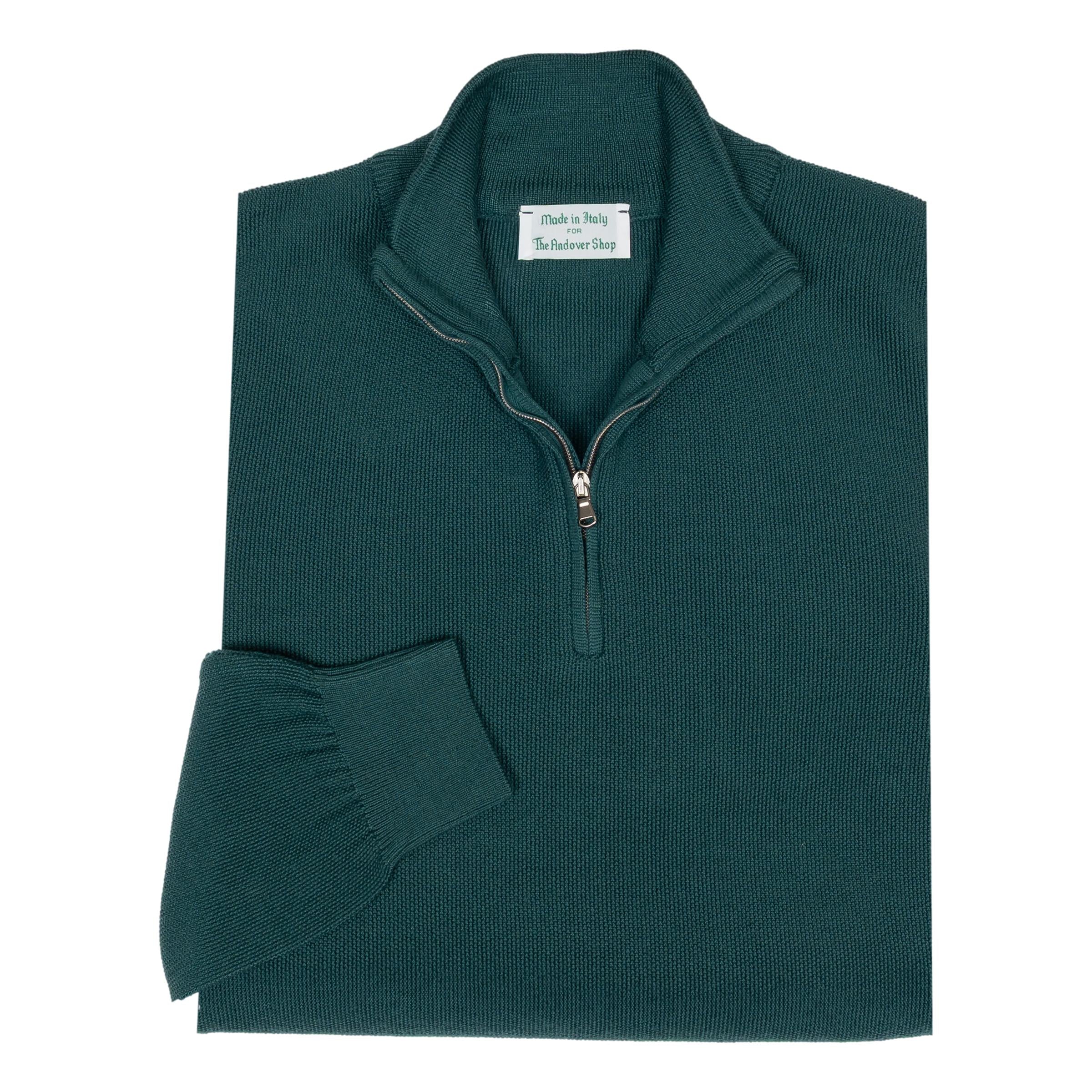 Merino Wool Rice Stitch Quarter Zip Sweater – The Andover Shop