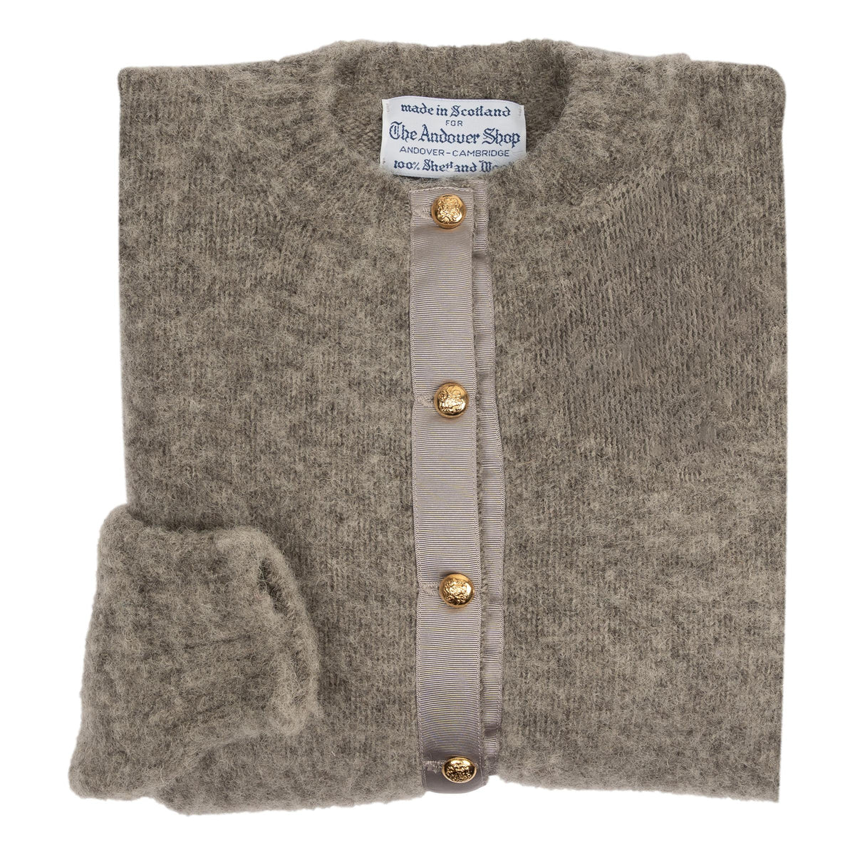 Brushed Shetland Crew Neck Cardigan Sweater – The Andover Shop