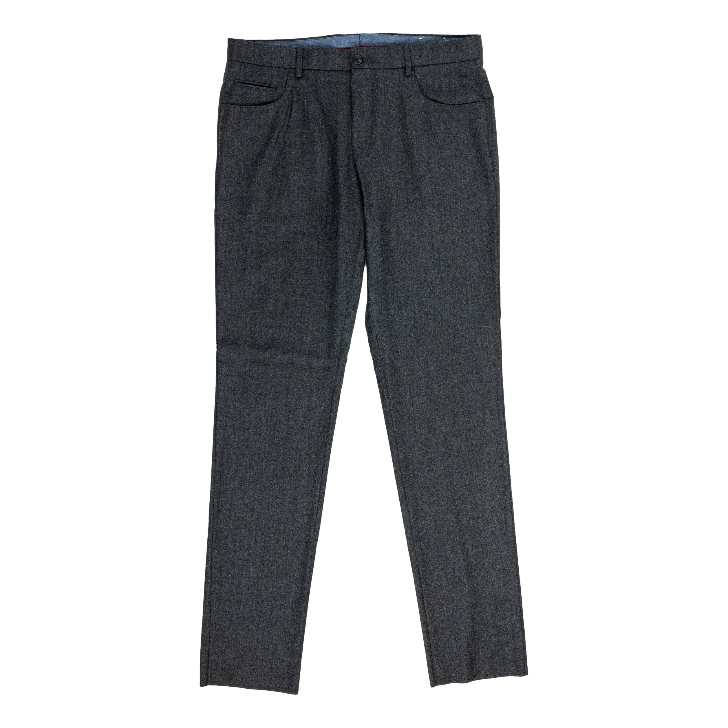 Wool Cashmere Blend Flannel 5-Pocket Trouser