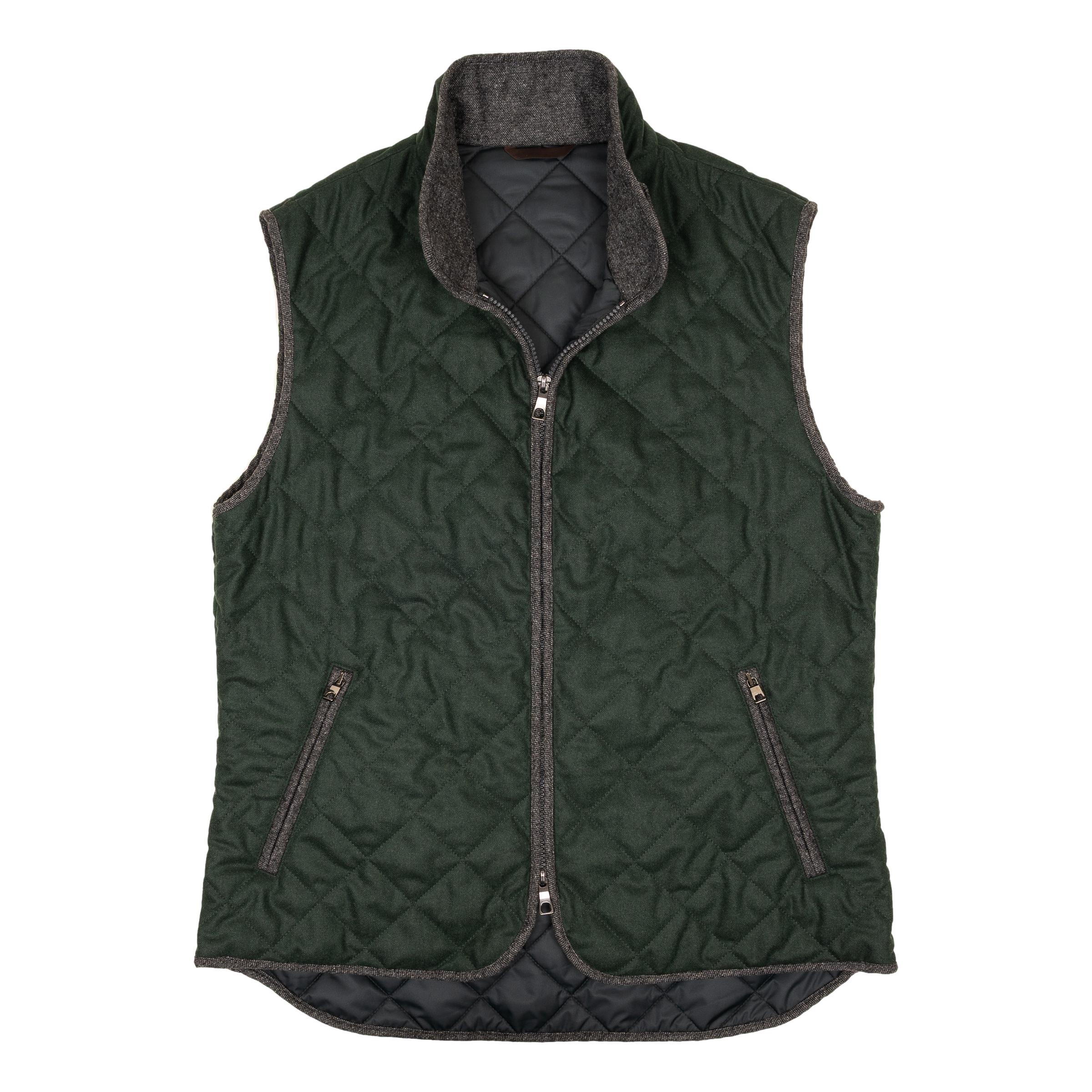 Hunter Green Barberis Flannel Waterville Vest – The Andover Shop