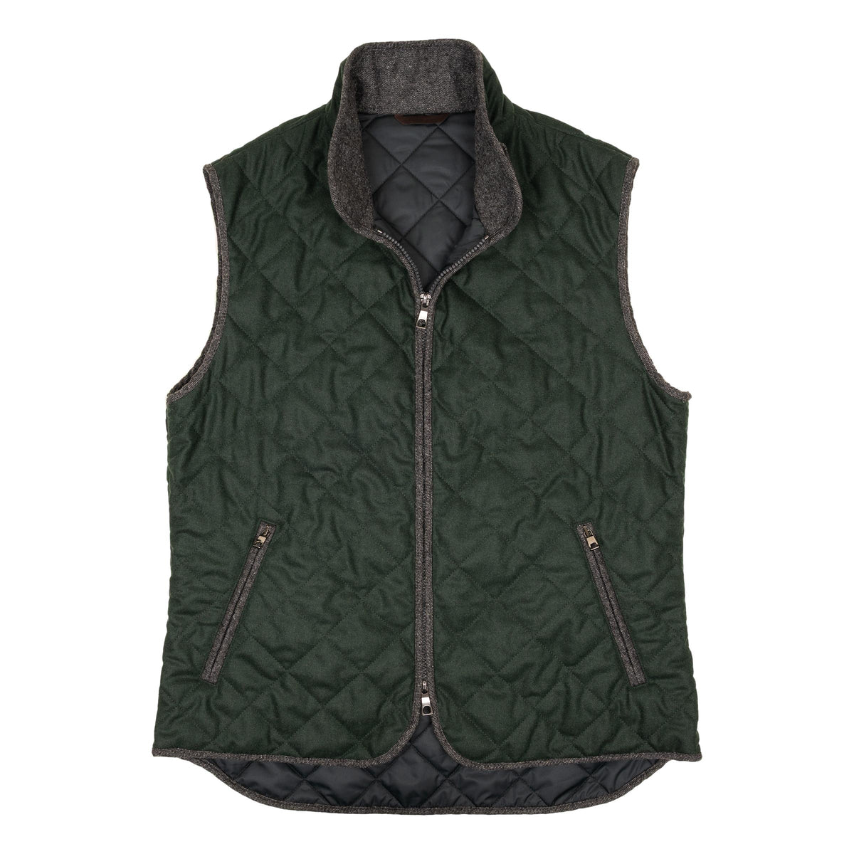 Hunter Green Barberis Flannel Waterville Vest – The Andover Shop