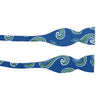 Large Blue and Green Paisley Patterned Silk and Linen Bow Tie