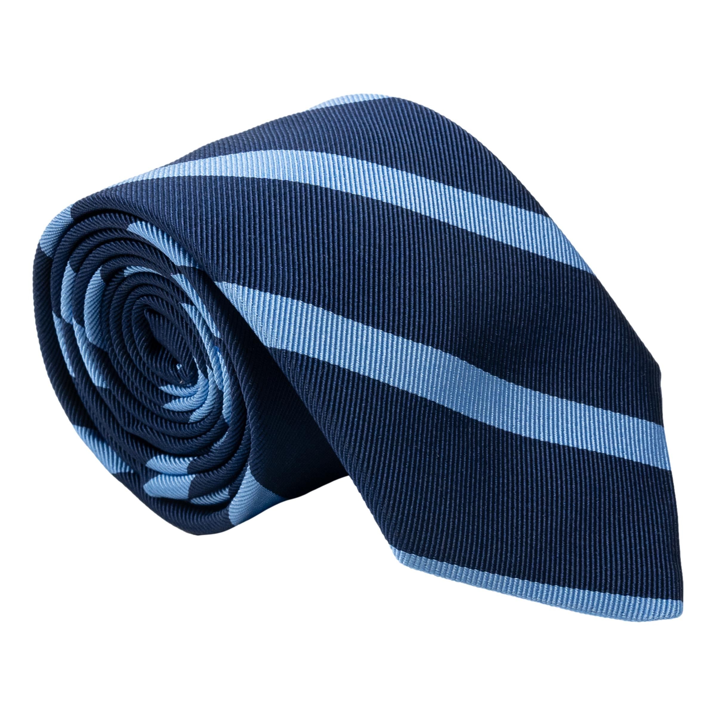 Navy with Reppe Stripe Silk Tie