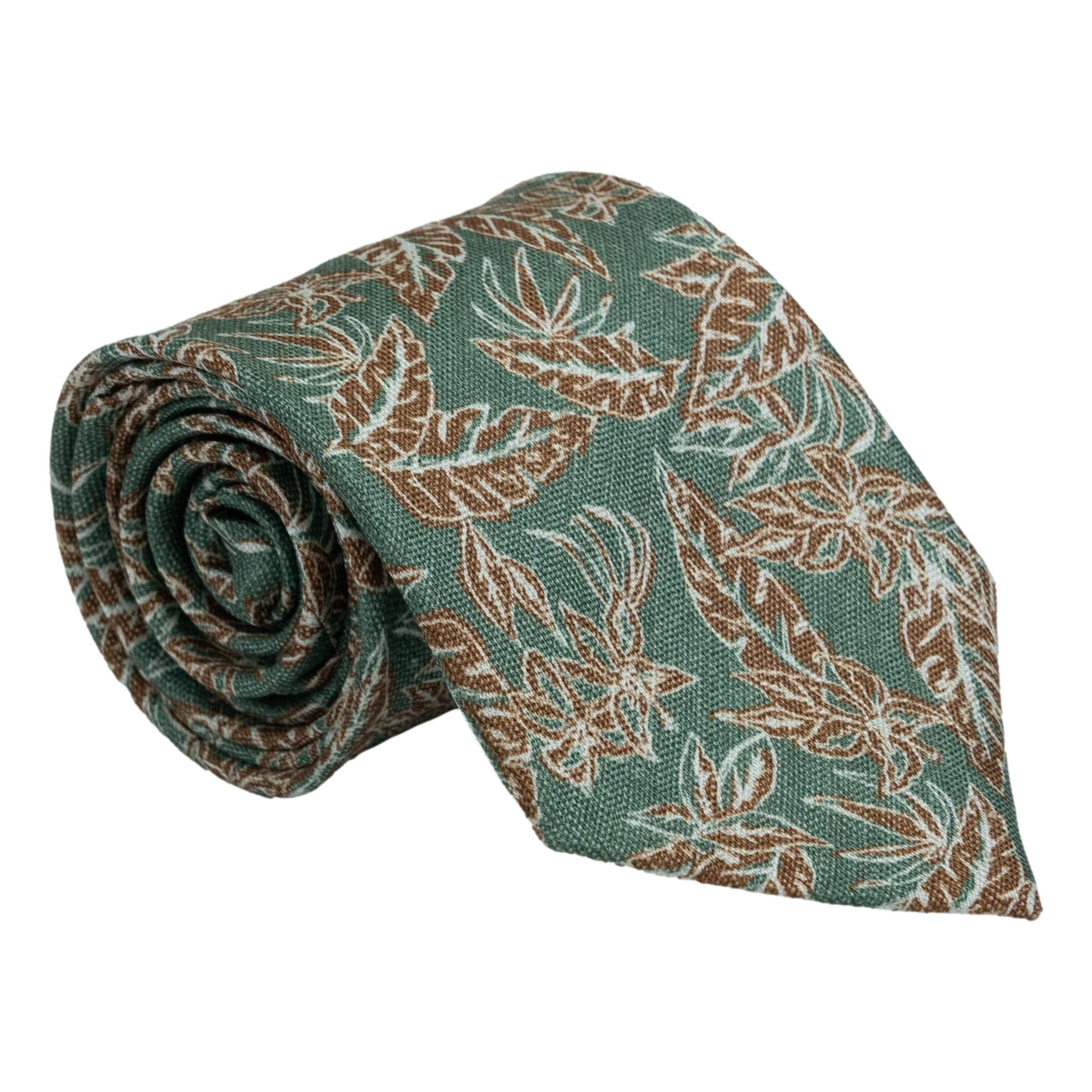 Rock Rose Flower Pattern Silk Tie