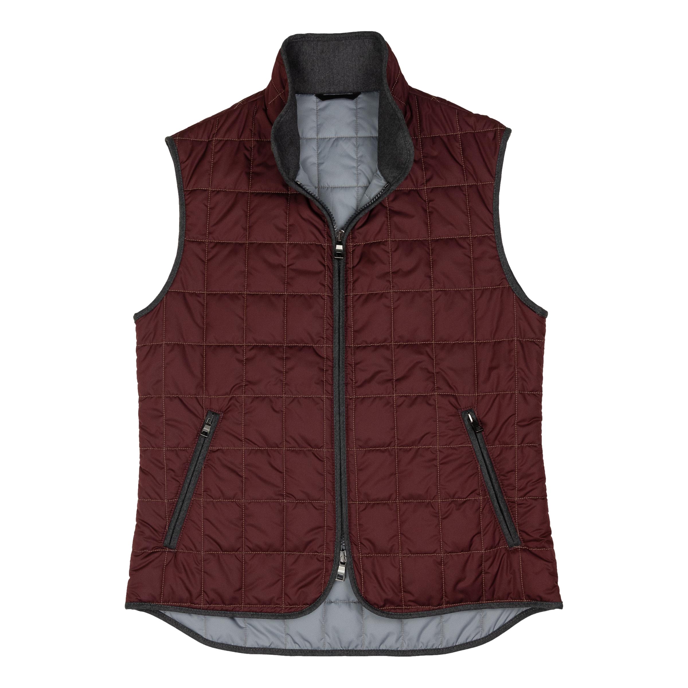 ジャケット・アウター PWA TWO-FACE QUILTED VEST DARK BURGUNDY Merlot Theo Waterville Quilted Vest – The Andover Shop