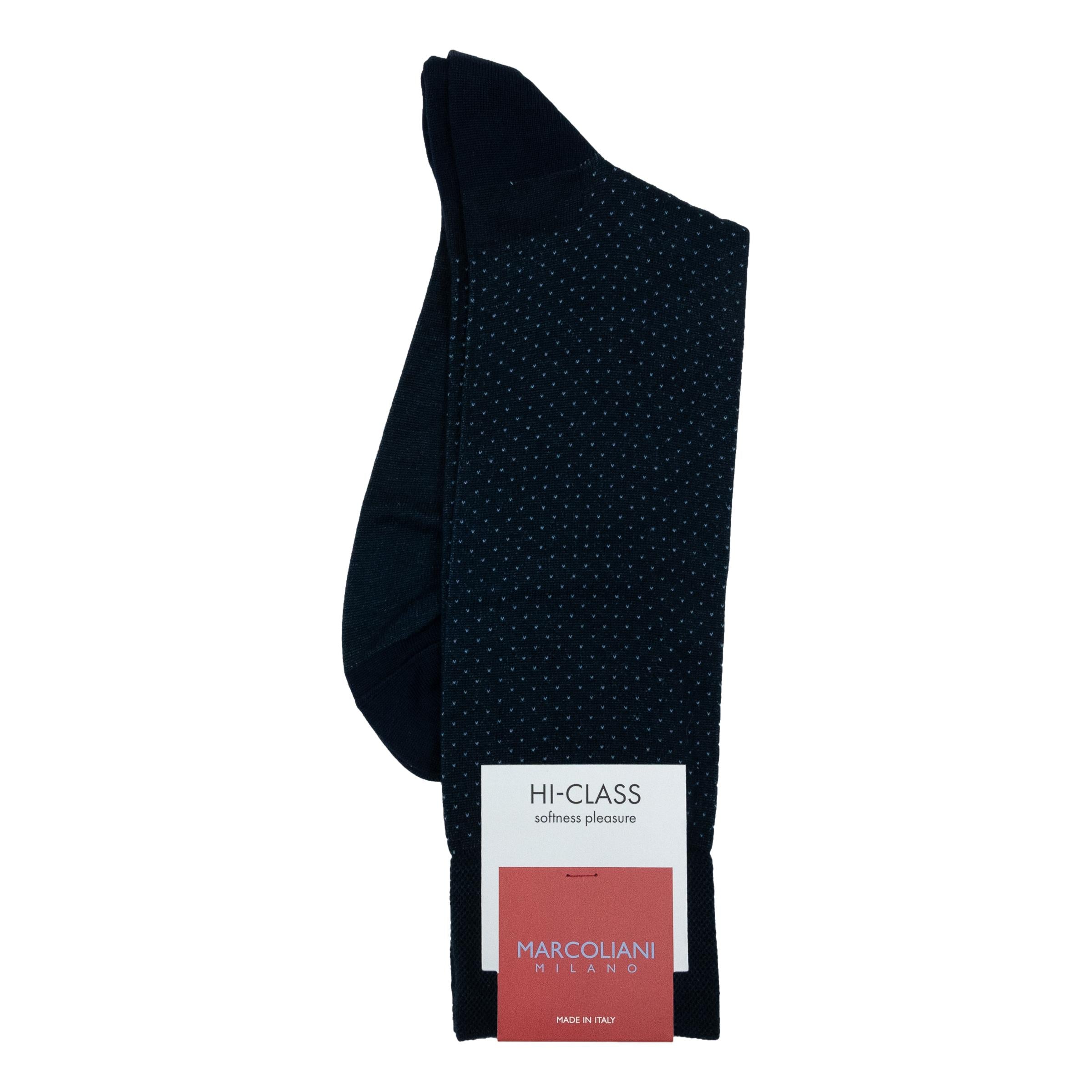 Micro Pindot Modal Mid-Calf Dress Socks
