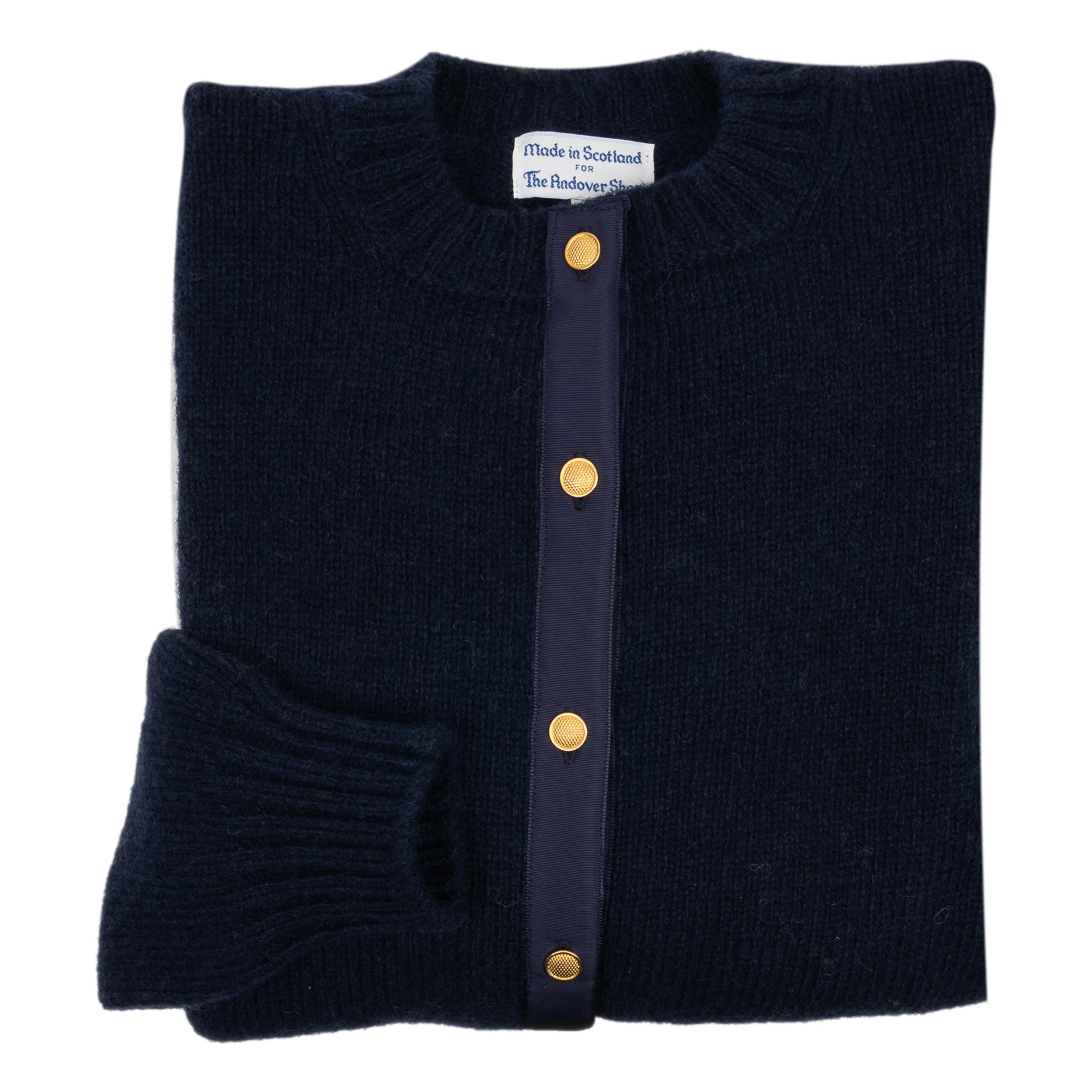 Shetland Crew Neck Cardigan Sweater – The Andover Shop