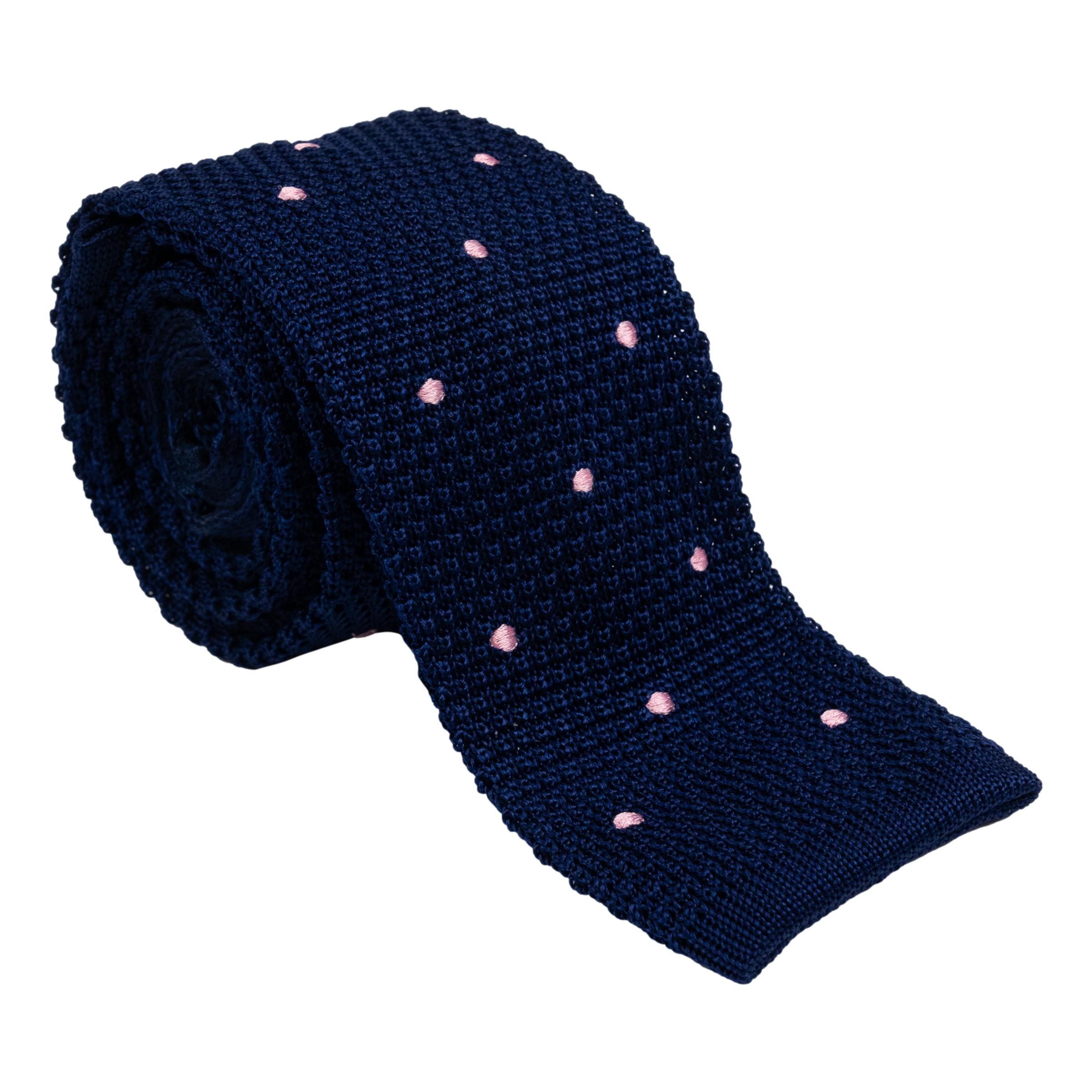Polka Dot Silk Knitted Tie