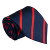 Navy and Red Reppe Stripe Silk Tie