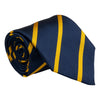 Navy and Yellow Reppe Stripe Silk Tie