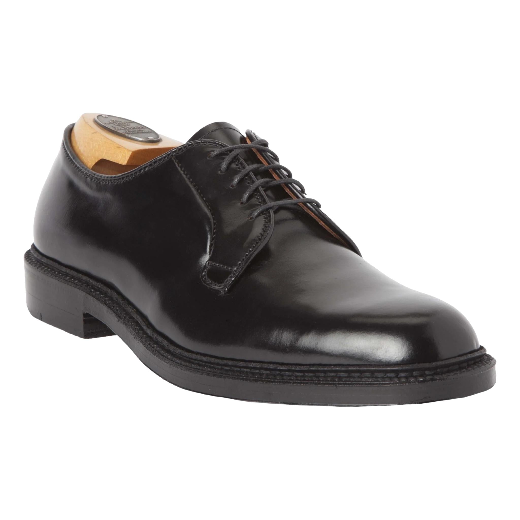 Alden オールデン 9901 9 1/2D 990 Alden 9901 Plain Toe Blucher in Black Shell Cordovan – The