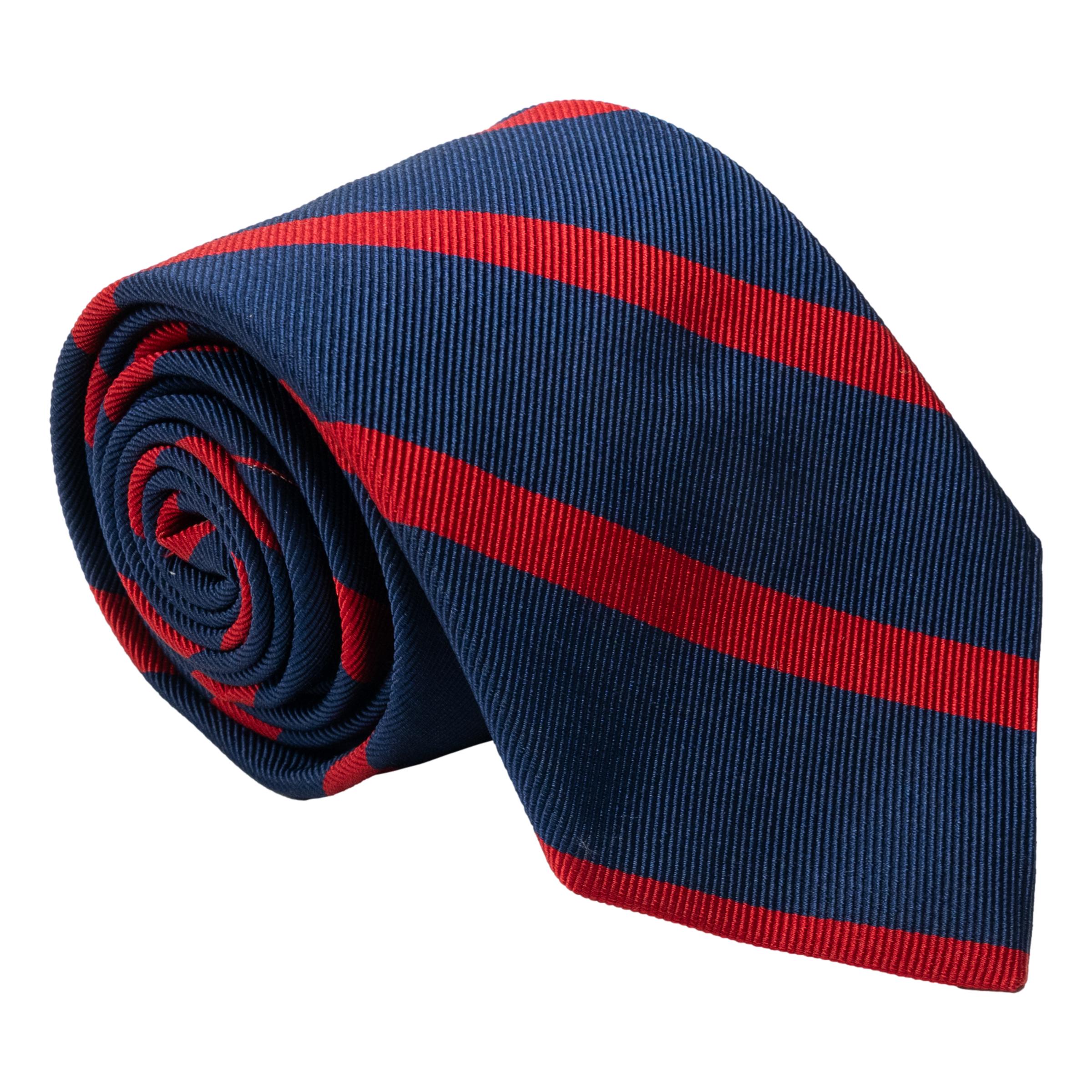 Navy with Reppe Stripe Silk Tie