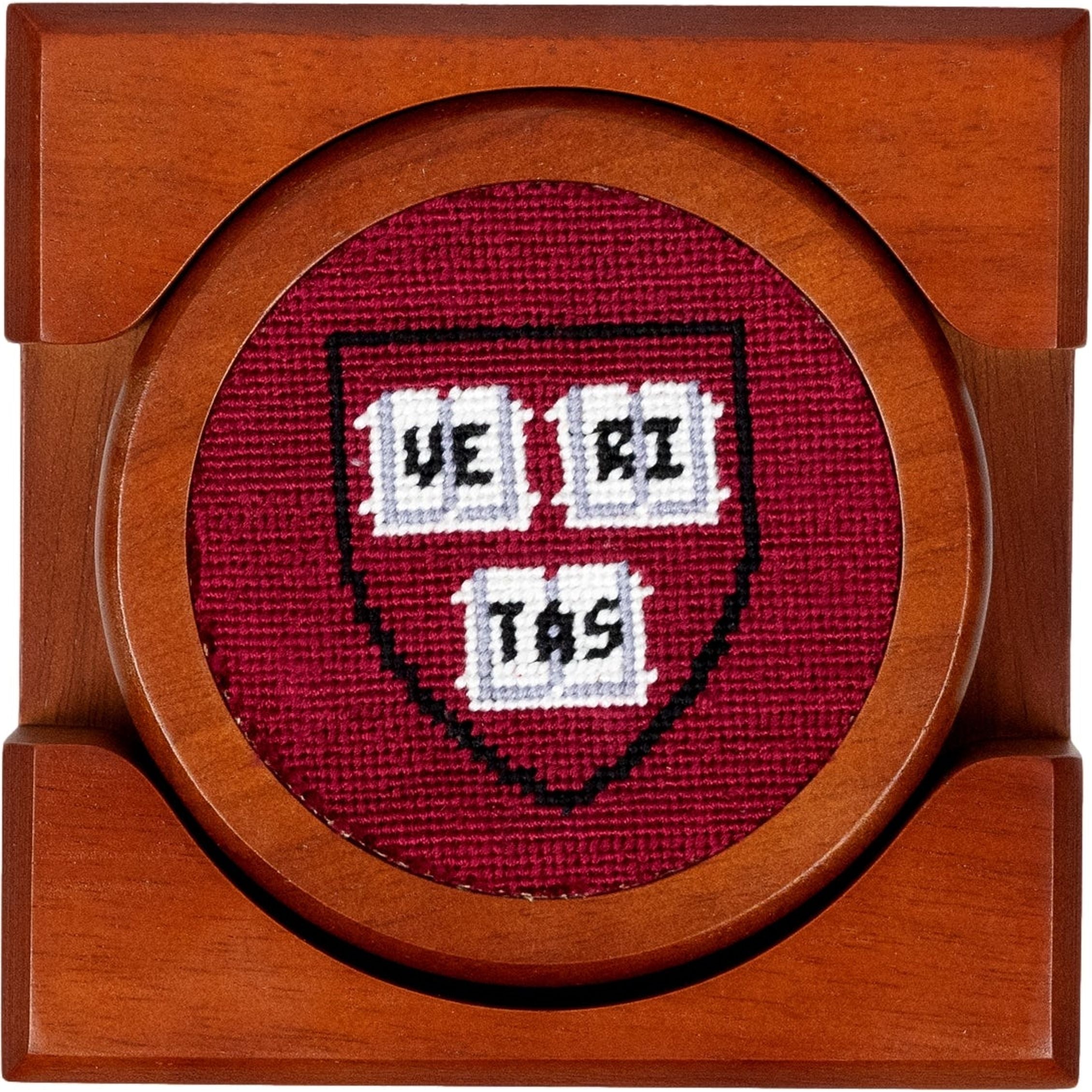 Harvard University Needlepoint Coaster Set