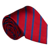 Red and Navy Reppe Stripe Silk Tie