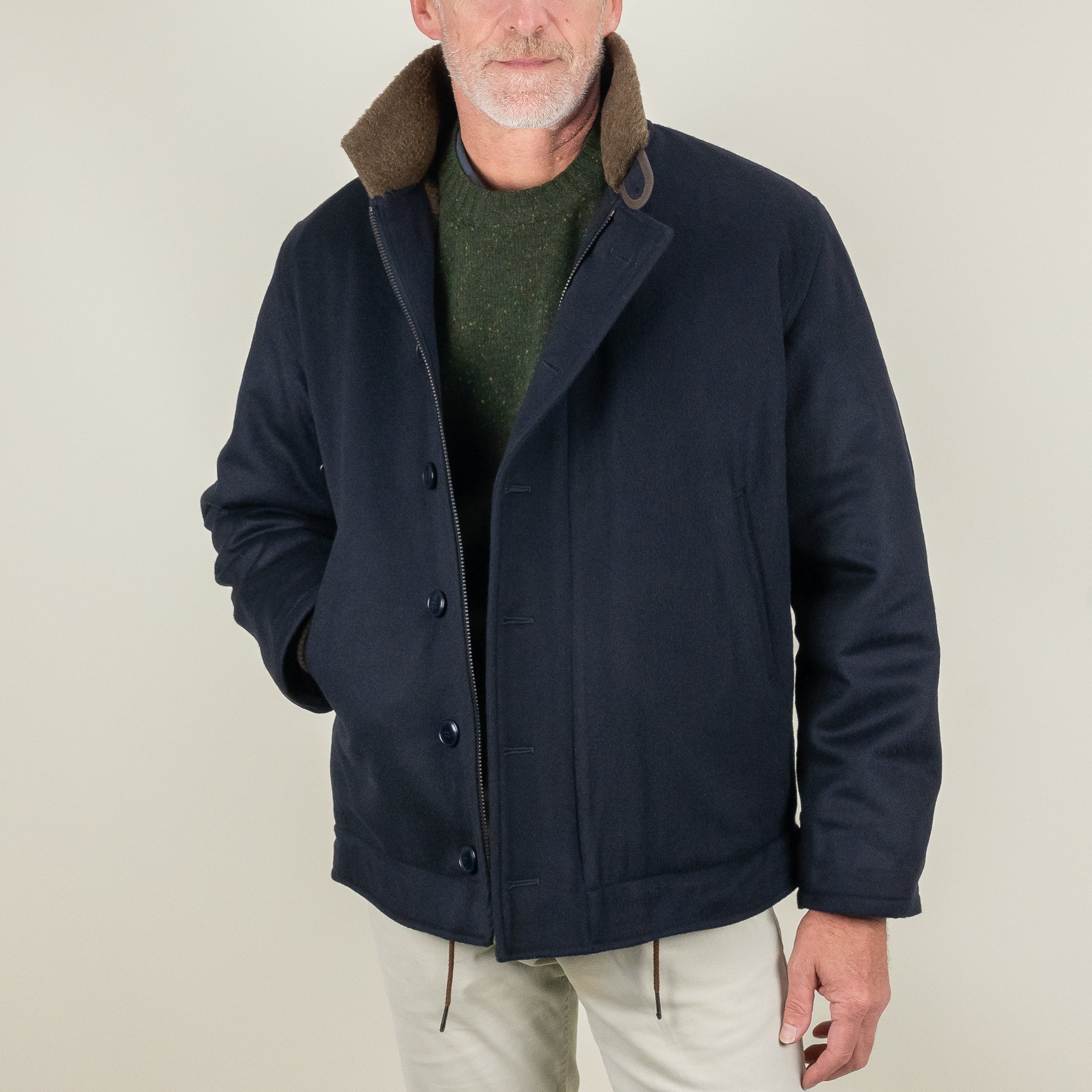Chrysalis Navy Loden Wool Deck Jacket – The Andover Shop