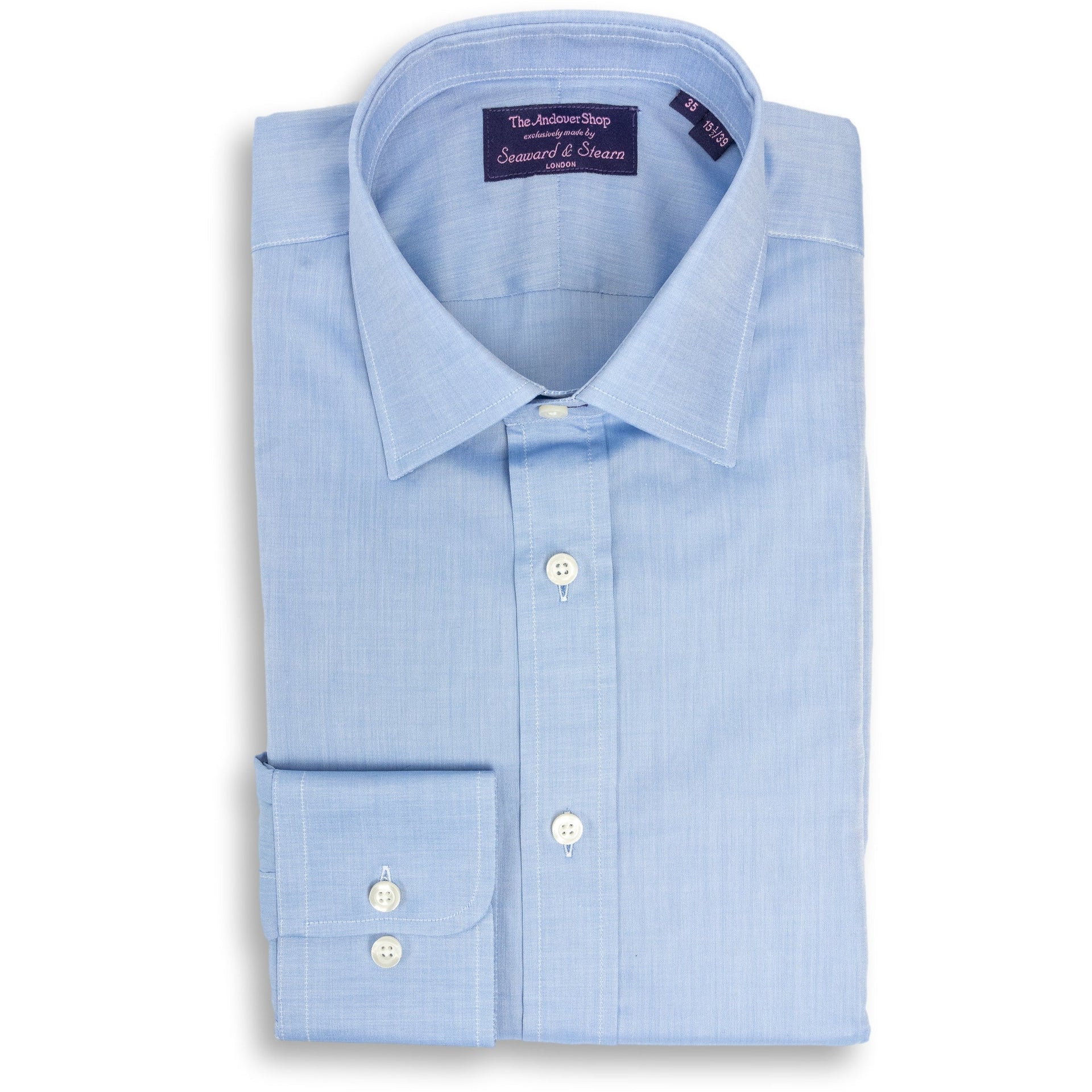 Blue Chambray Spread Collar Dress Shirt  The Andover Shop