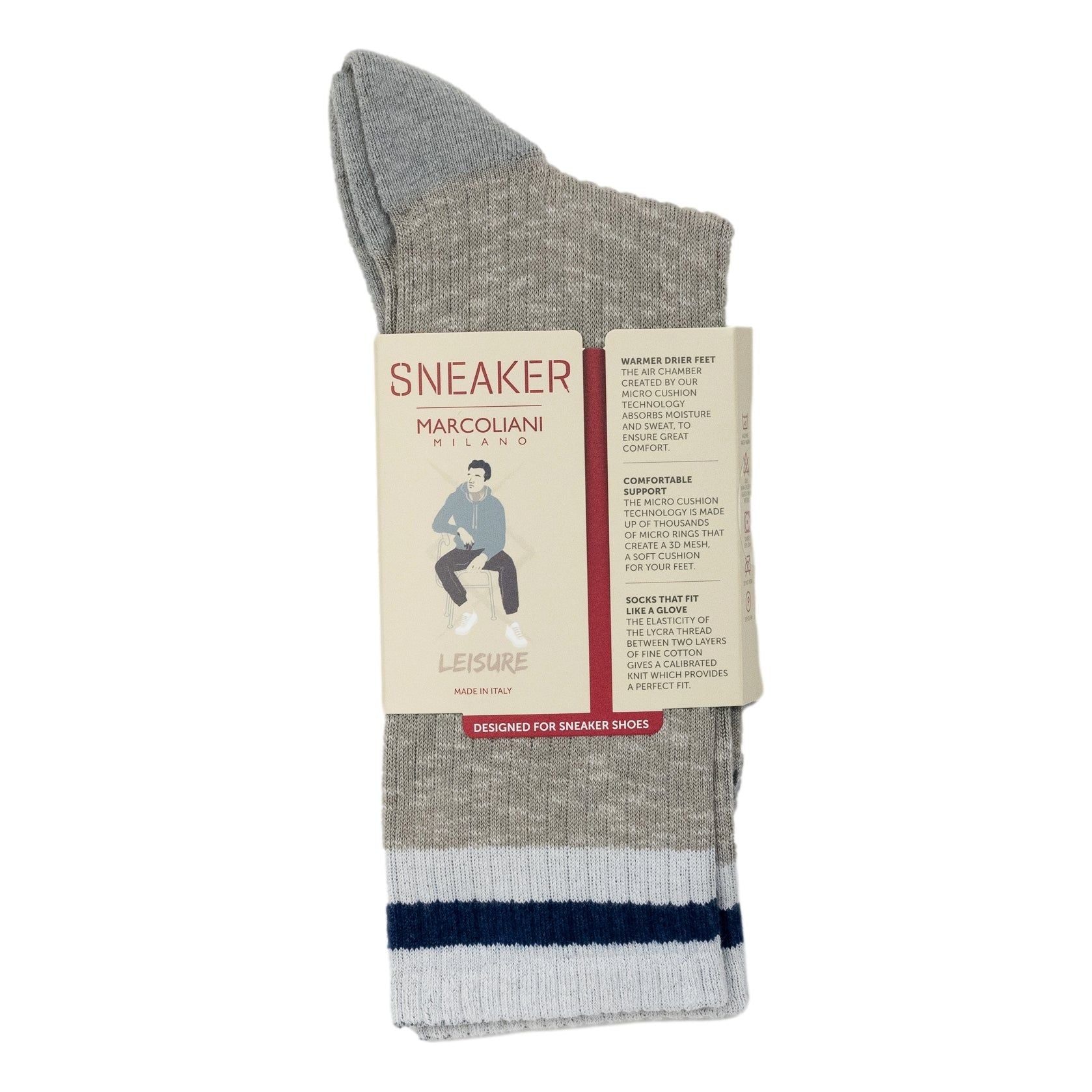 Preppy Stripe Cotton Mid-Calf Sneaker Sock